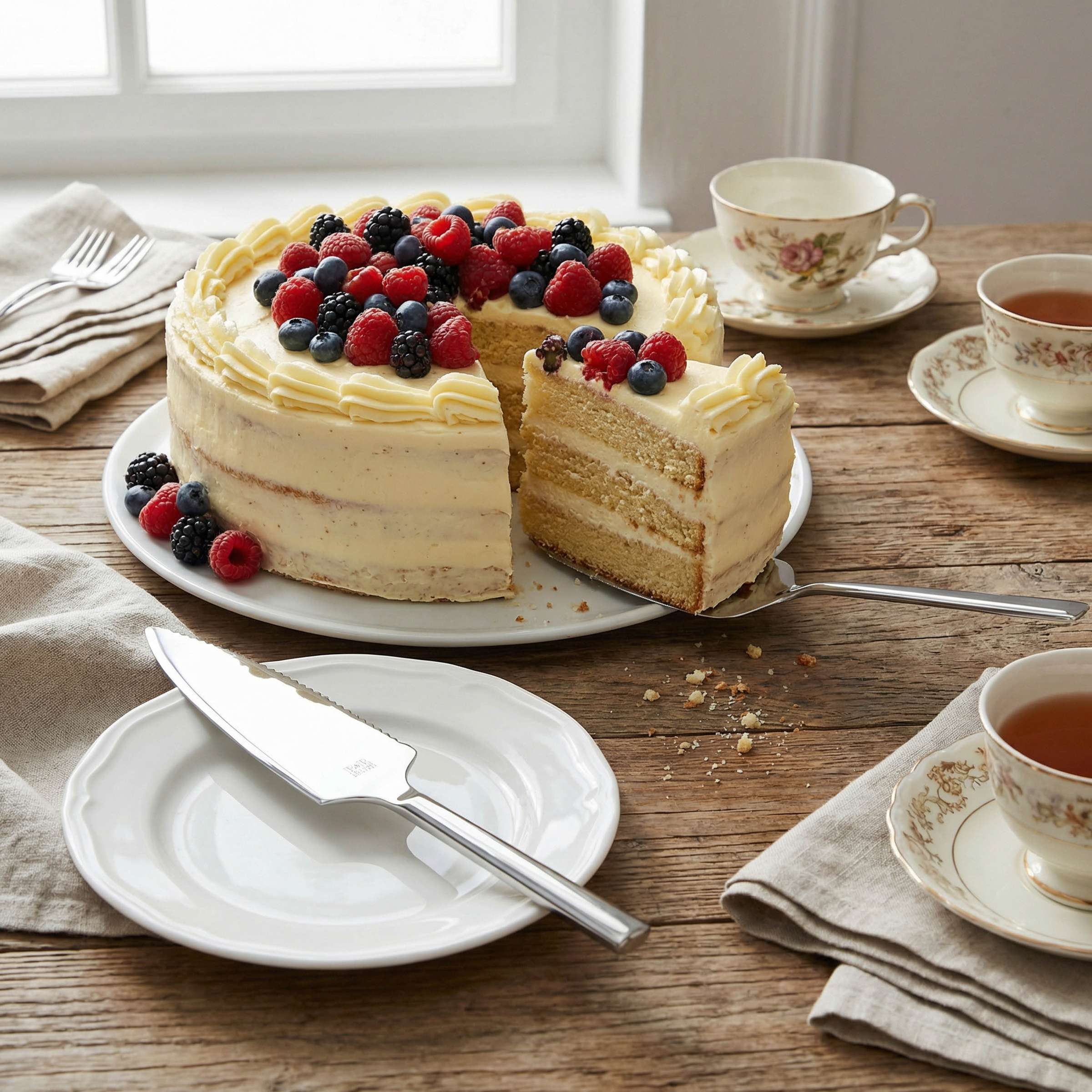 Beckmann & Rommerskirchen VISTA Tortenset, 2-teilig, hochwertiges Besteckset mit eleganten Designs, für Kuchen und Desserts.
