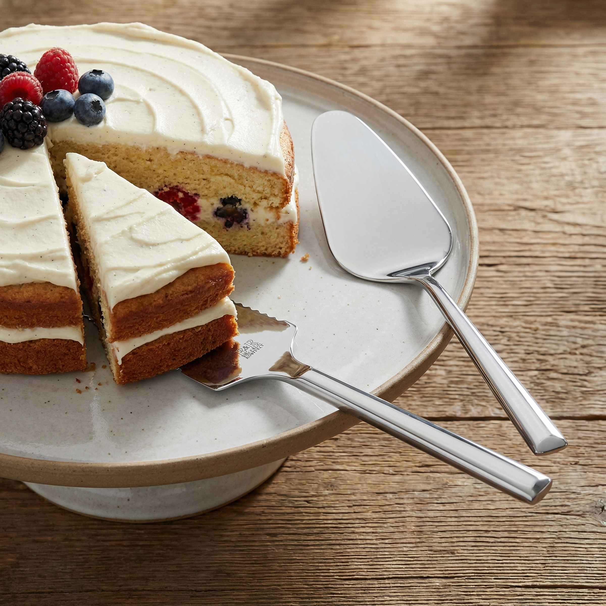 Beckmann & Rommerskirchen VISTA Tortenset, 2-teilig, elegantes Besteckset für Kuchen und Torten, aus hochwertigem Metall, stilvoll gestaltet
