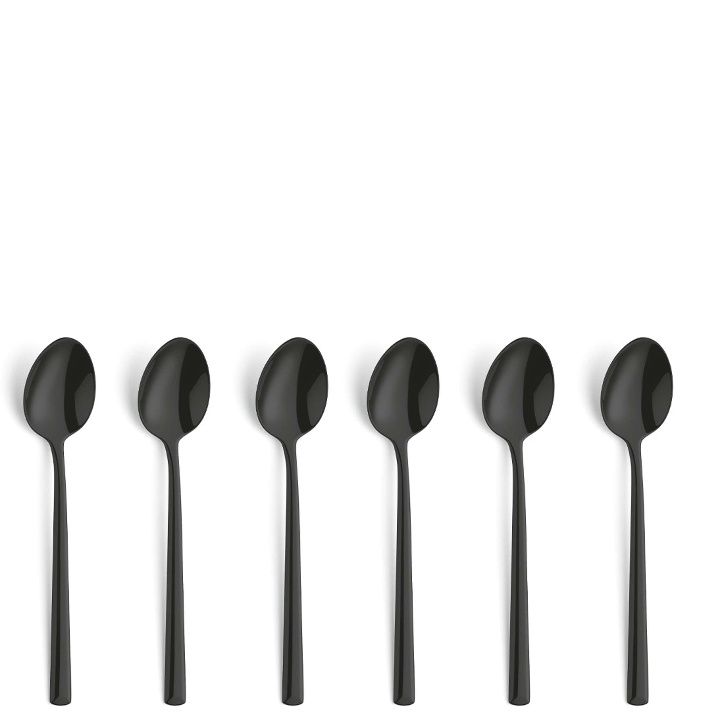 Schwarzes VISTA Kaffeelöffel-Set aus 6 Teilen von Beckmann & Rommerskirchen, elegantes Besteck für Kaffee und Tee