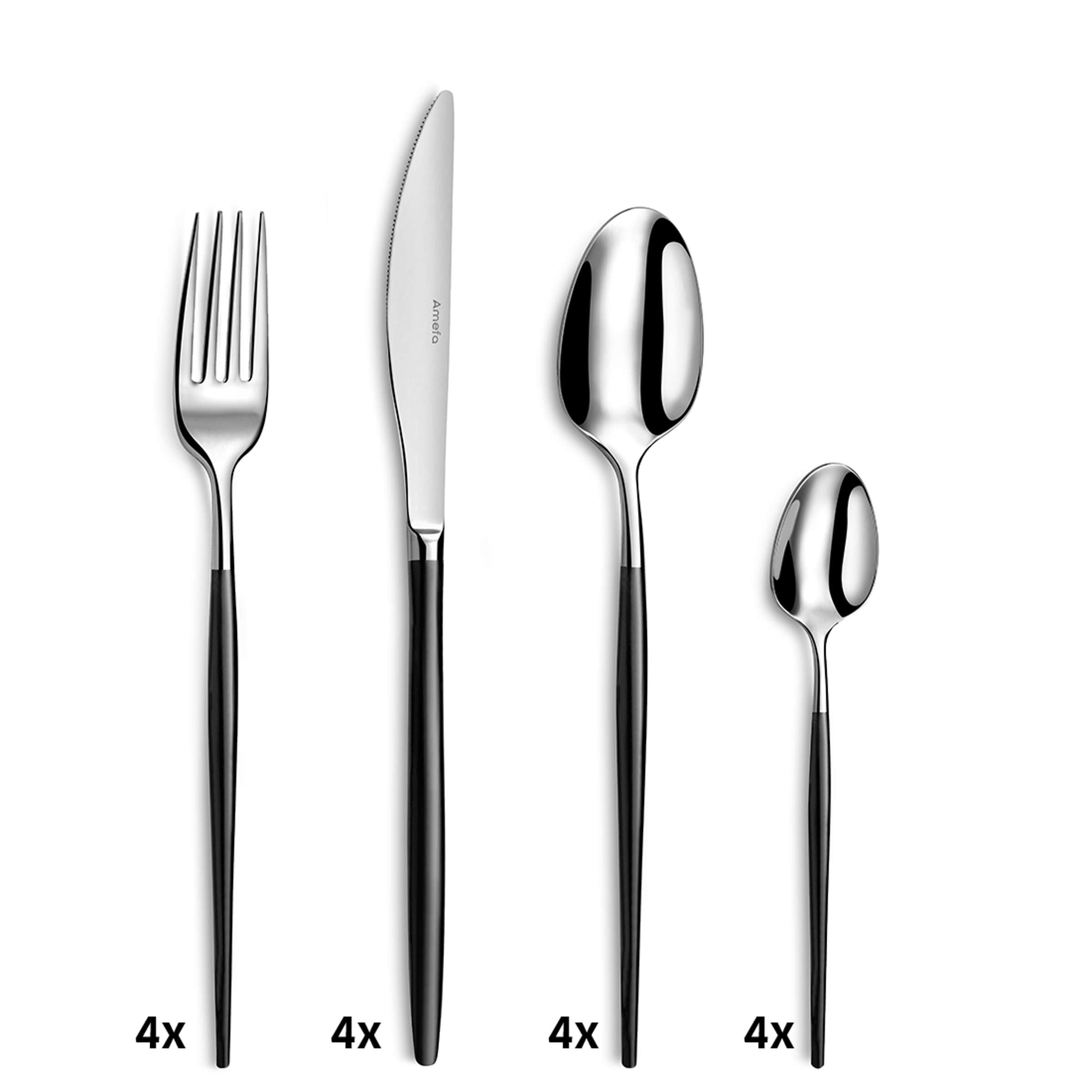 SOPRANO Besteckset 16-teilig PVD schwarz