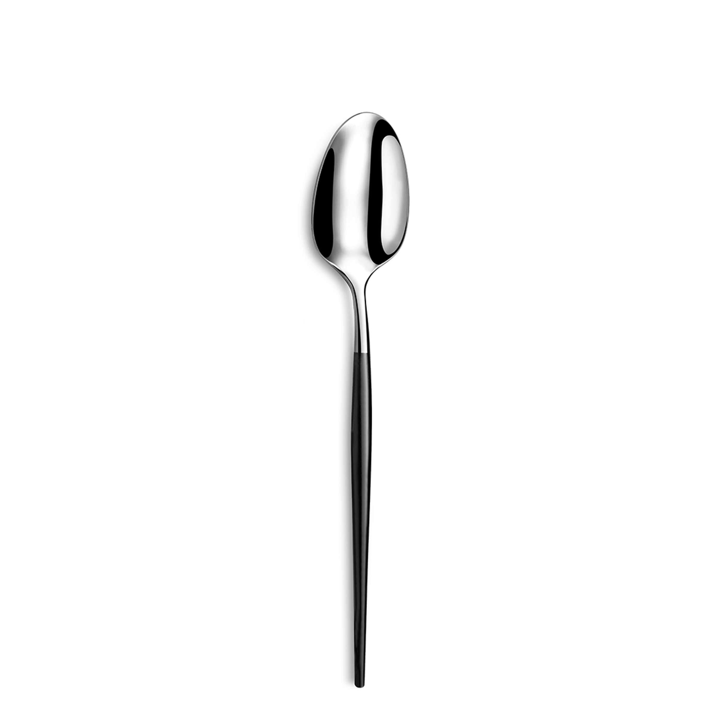 Schwarzes SOPRANO Besteckset 24-teilig von Amefa mit PVD-Beschichtung, inklusive Messer, Gabel, Löffel und Teelöffel.