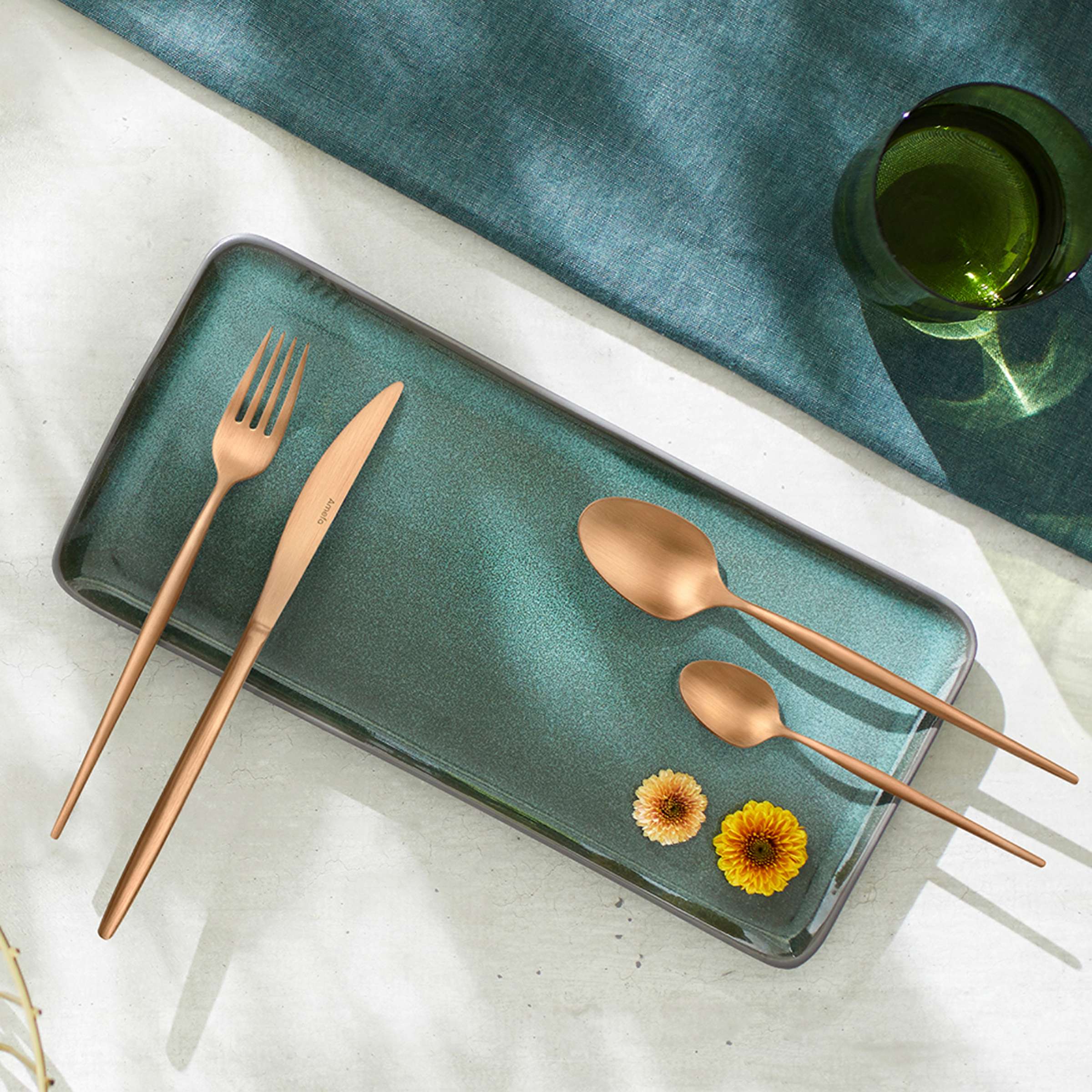 SOPRANO Bestekset 16-delig PVD koper mat