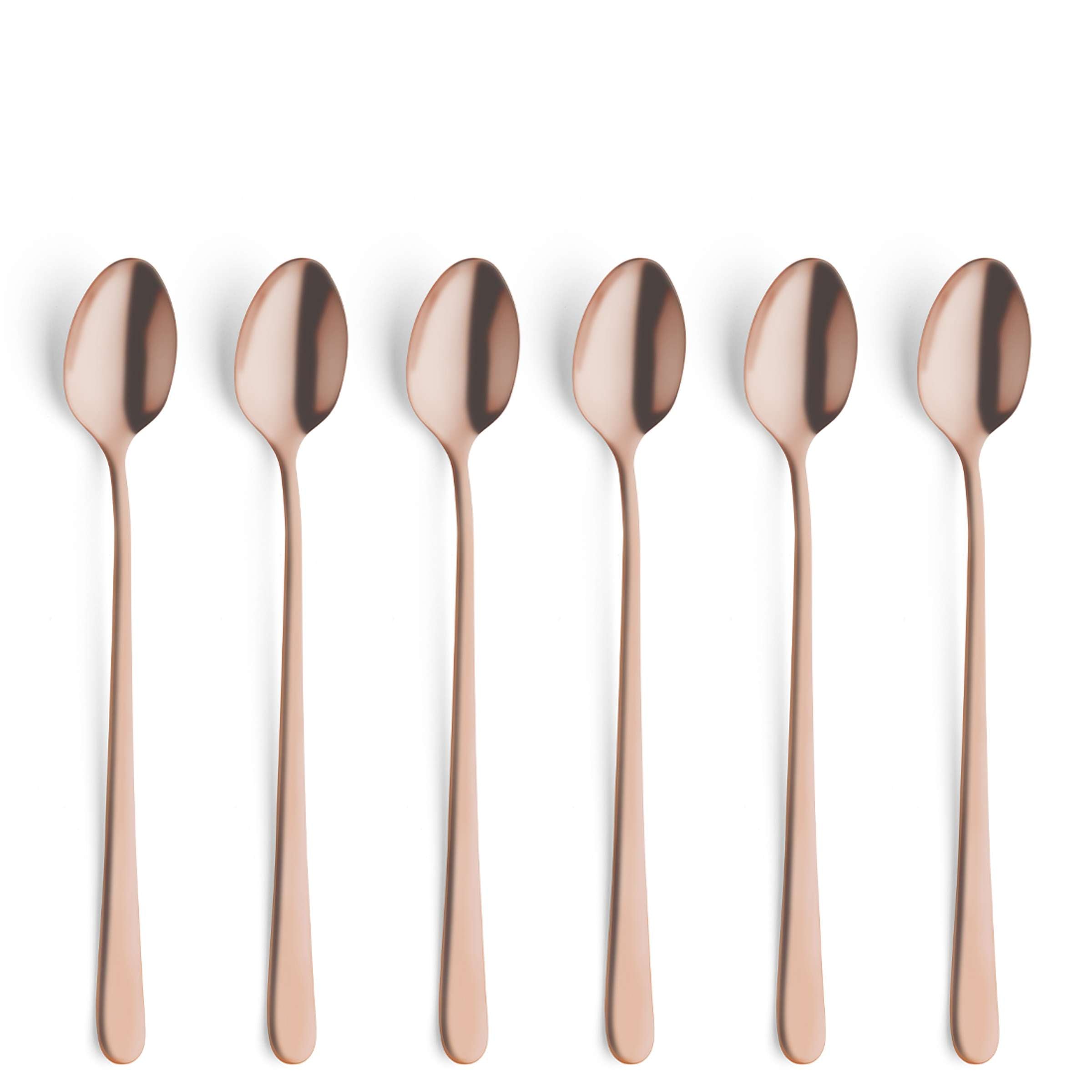 AUSTIN Longdrink-/Latte Macchiato Spoon Set 6-pieces PVD copper satin