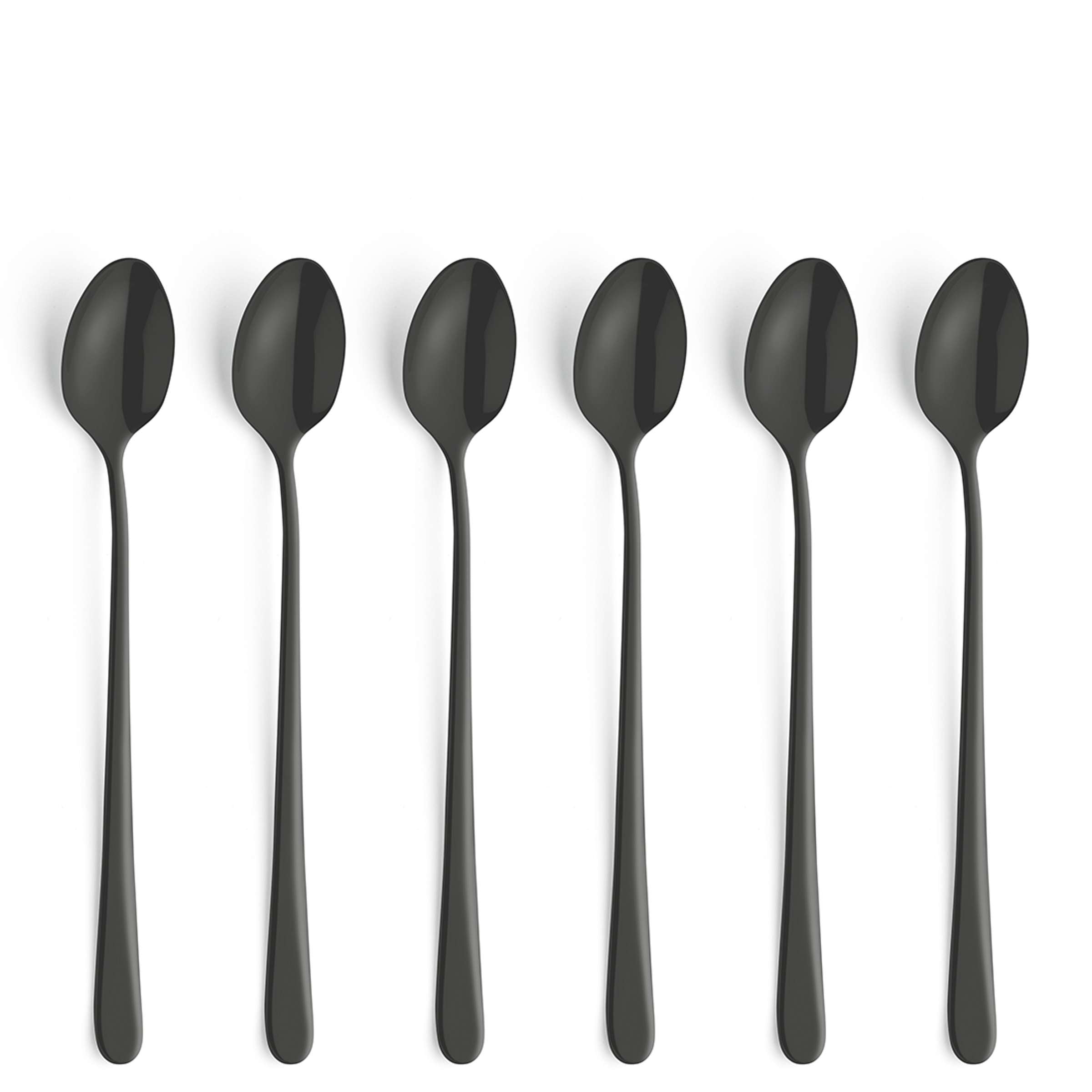 AUSTIN Longdrink-/Latte Macchiato Spoon Set 6-pieces PVD black satin
