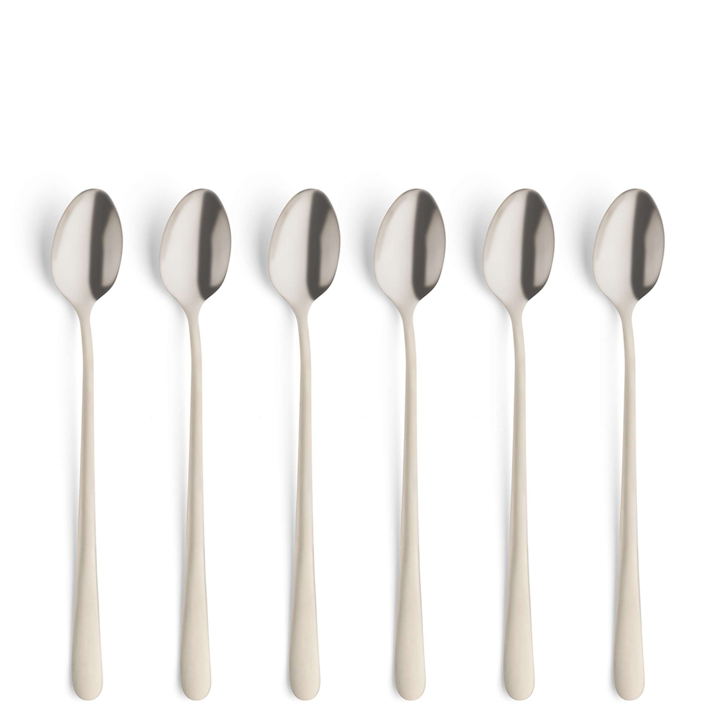 AUSTIN Longdrink-/Latte Macchiato Spoon Set 6-pieces PVD champagne satin
