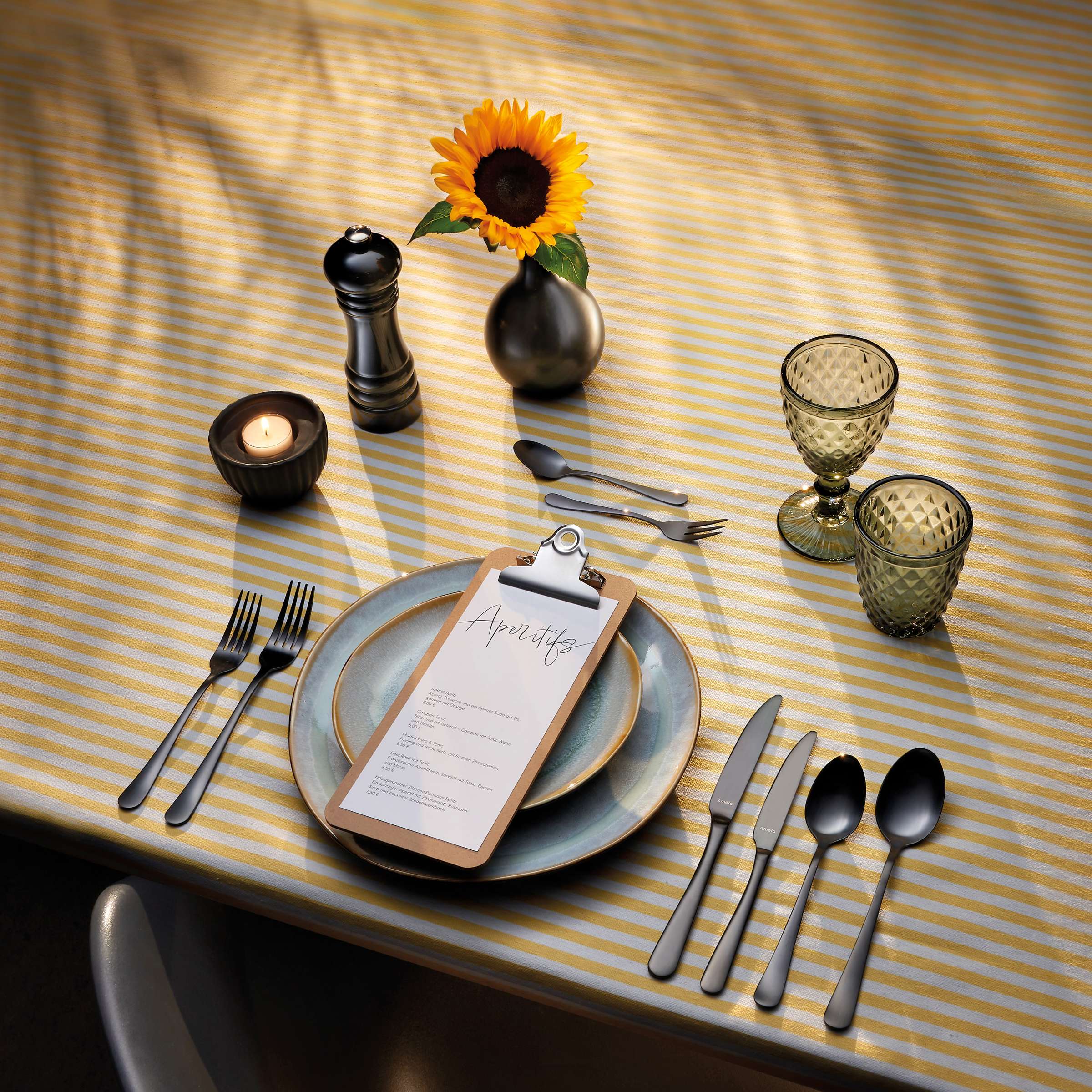 AUSTIN Cutlery Set 16-pieces PVD black satin