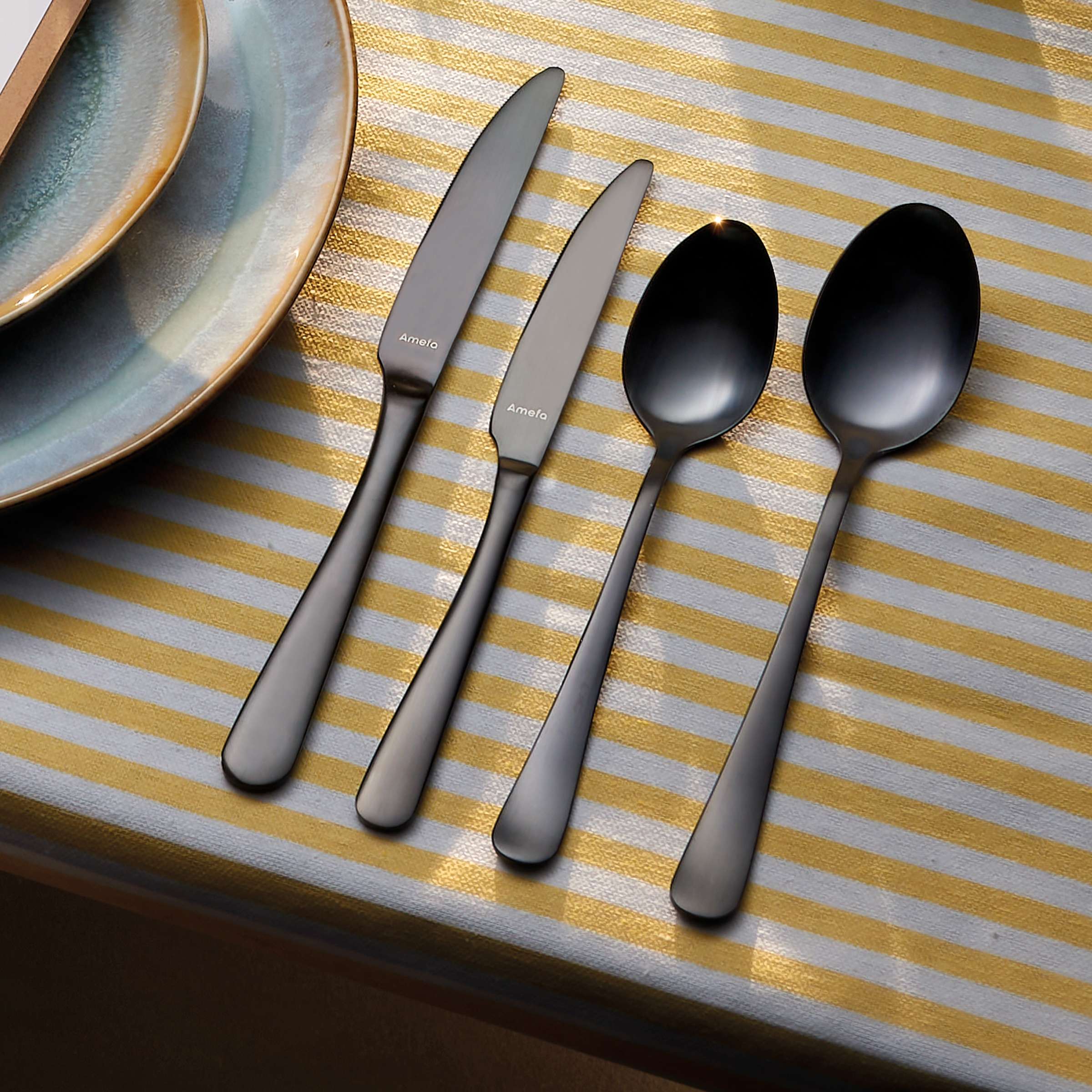 AUSTIN Besteckset 24-teilig PVD schwarz mattiert