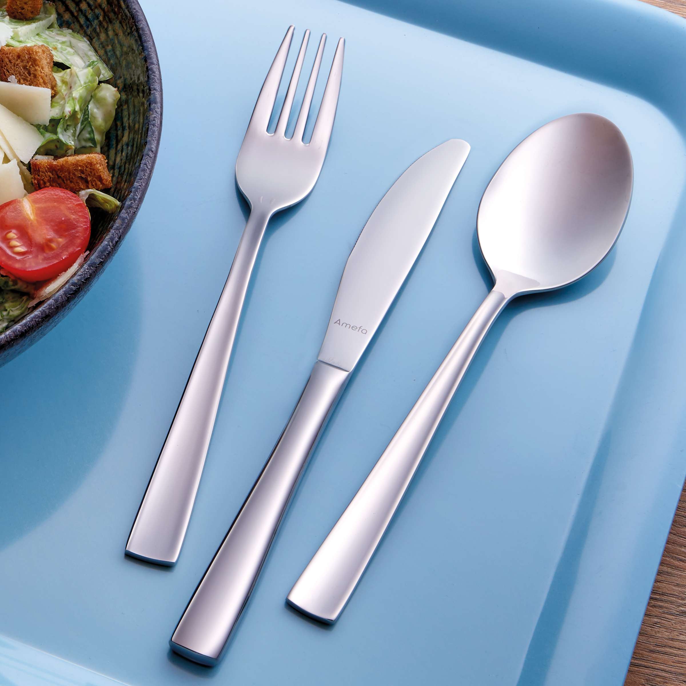 Amefa ATOS Besteckset, 24-teilig, Messer, Gabeln, Löffel, hochwertiges Edelstahl, elegantes Design für den Tisch