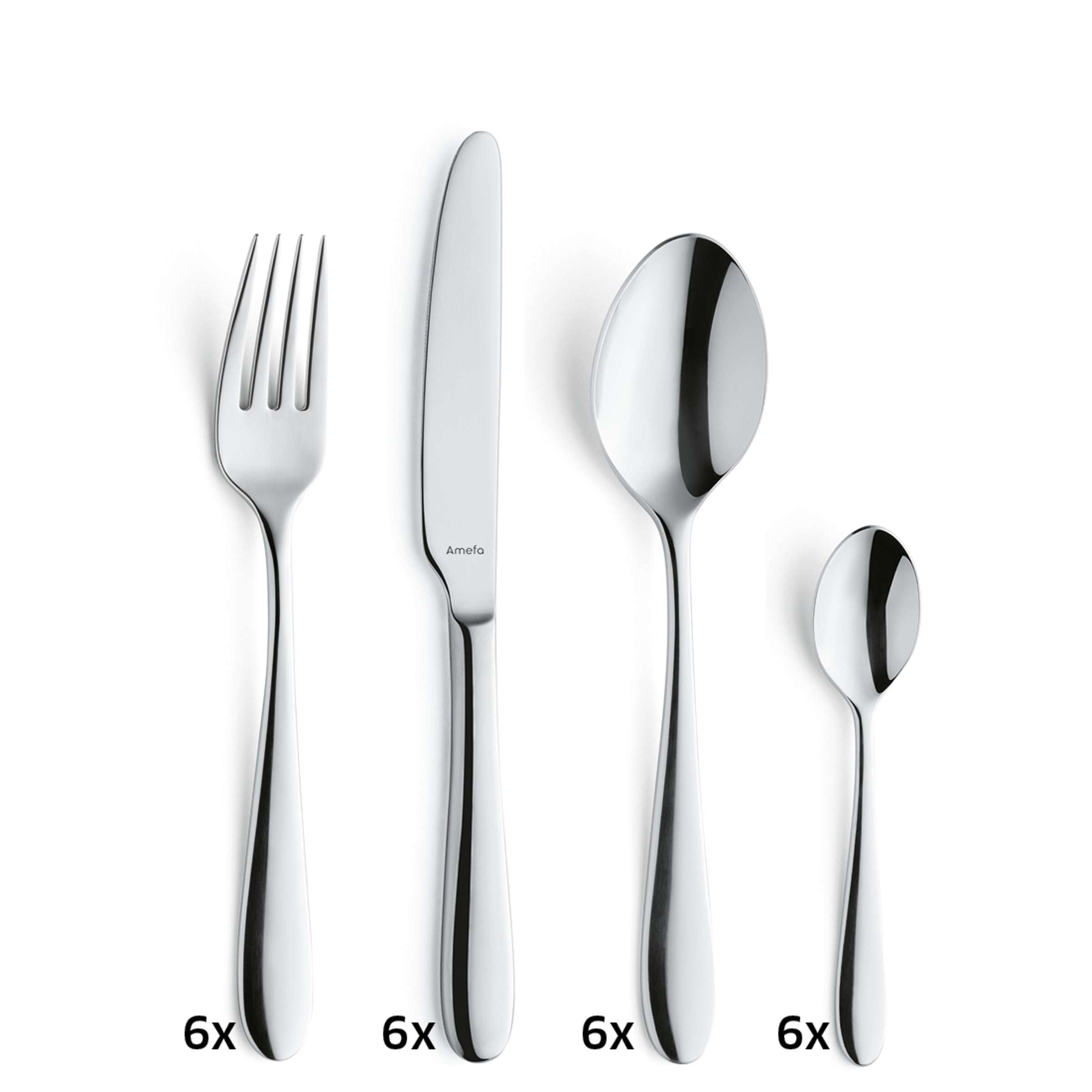 Amefa OXFORD Besteckset 24-teilig, hochwertiges Besteck mit Messer, Gabel, Löffel, in stilvoller Verpackung, Edelstahloptik
