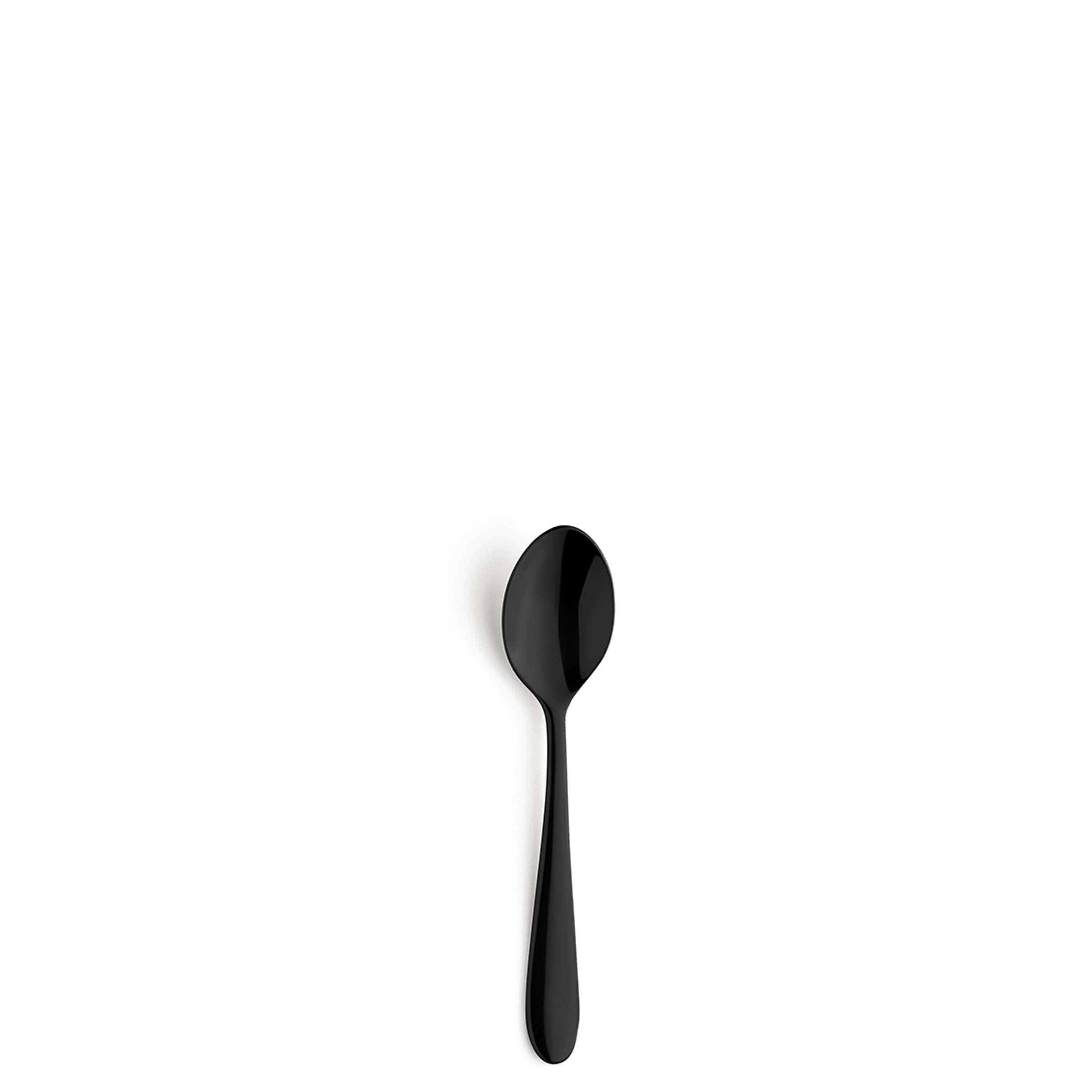 Schwarz PVD Besteckset 24-teilig von Amefa, Edelstahl mit eleganten Griffen, zeigt Messer, Gabeln, Löffel auf weißem Hintergrund.