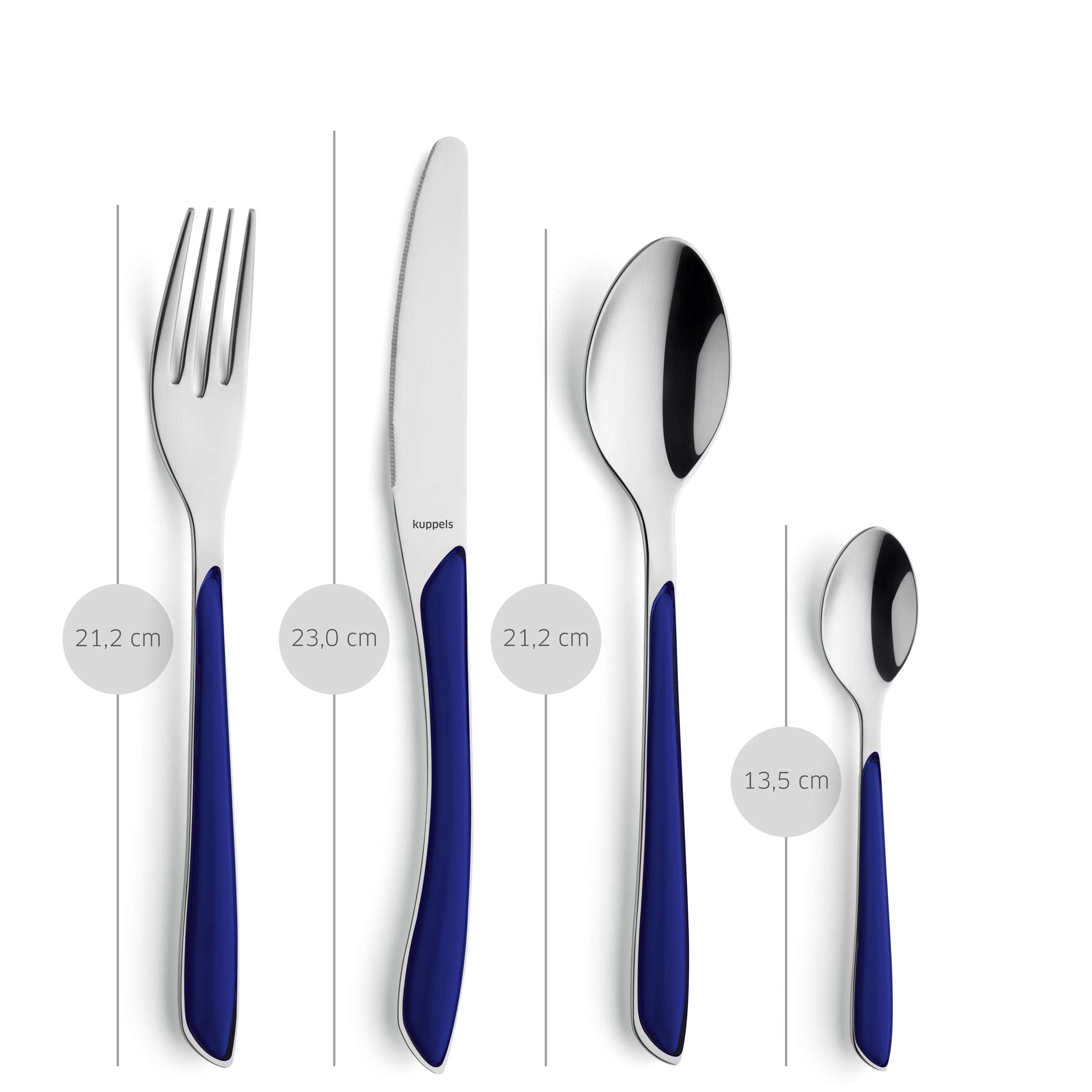Kuppels PRISMA Besteckset 24-teilig in indigoblau, Edelstahl Besteck mit Messer, Gabel, Löffel für Essenseinrichtung