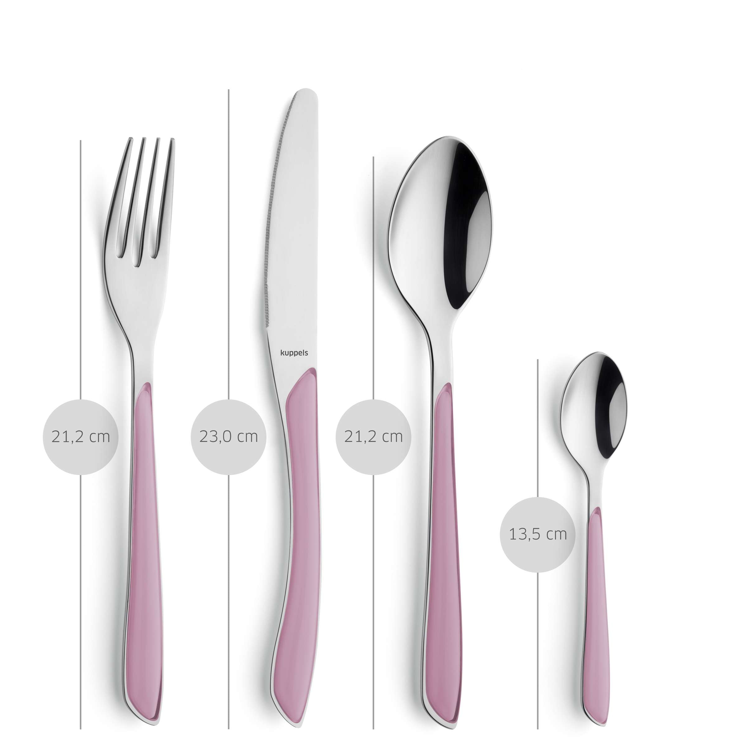 Kuppels PRISMA Besteckset 24-teilig altrosa, Edelstahl Besteck mit Messer, Gabel, Löffel, in Geschenkbox, elegantes Design