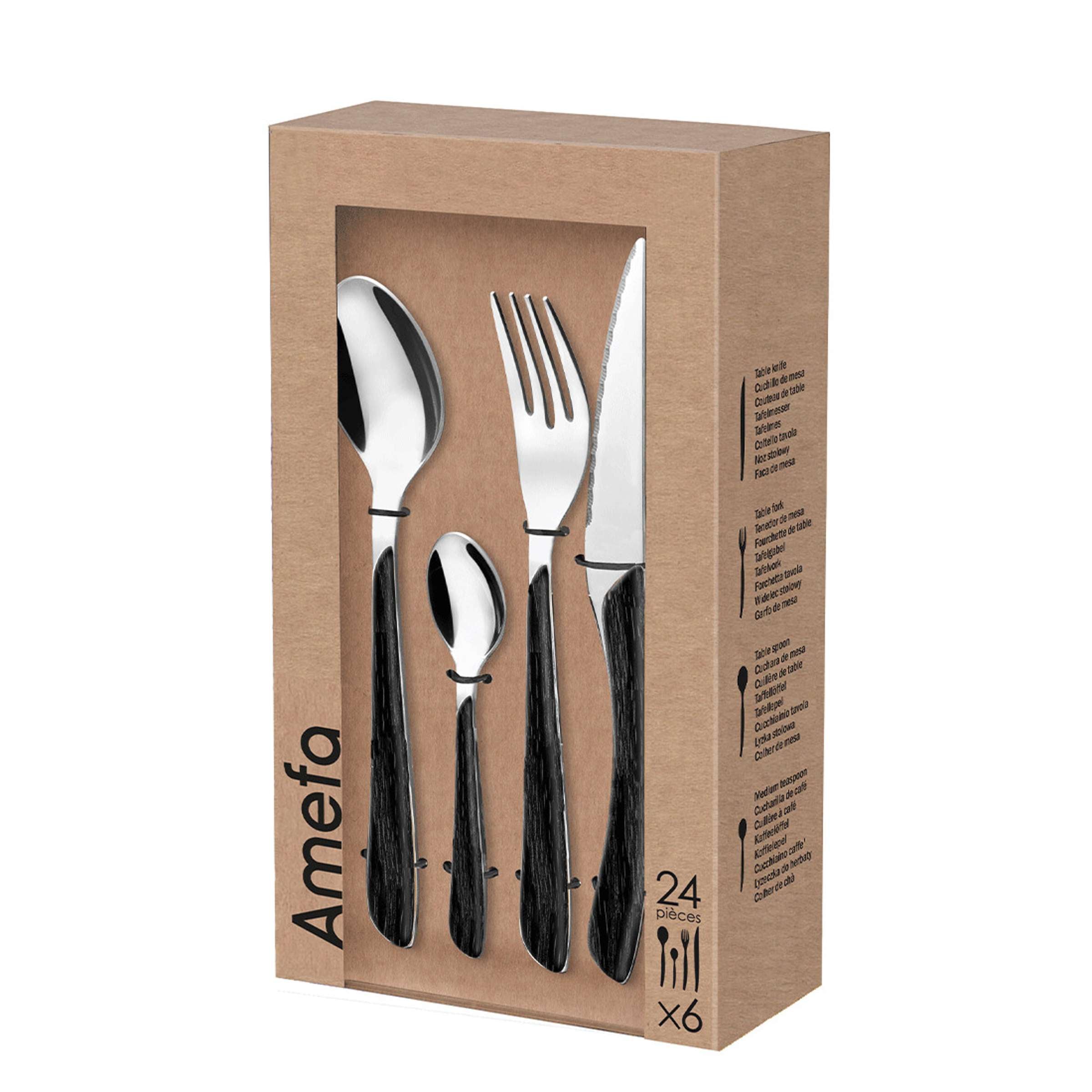 ECLAT NATURE Bestekset 16-delig zwart