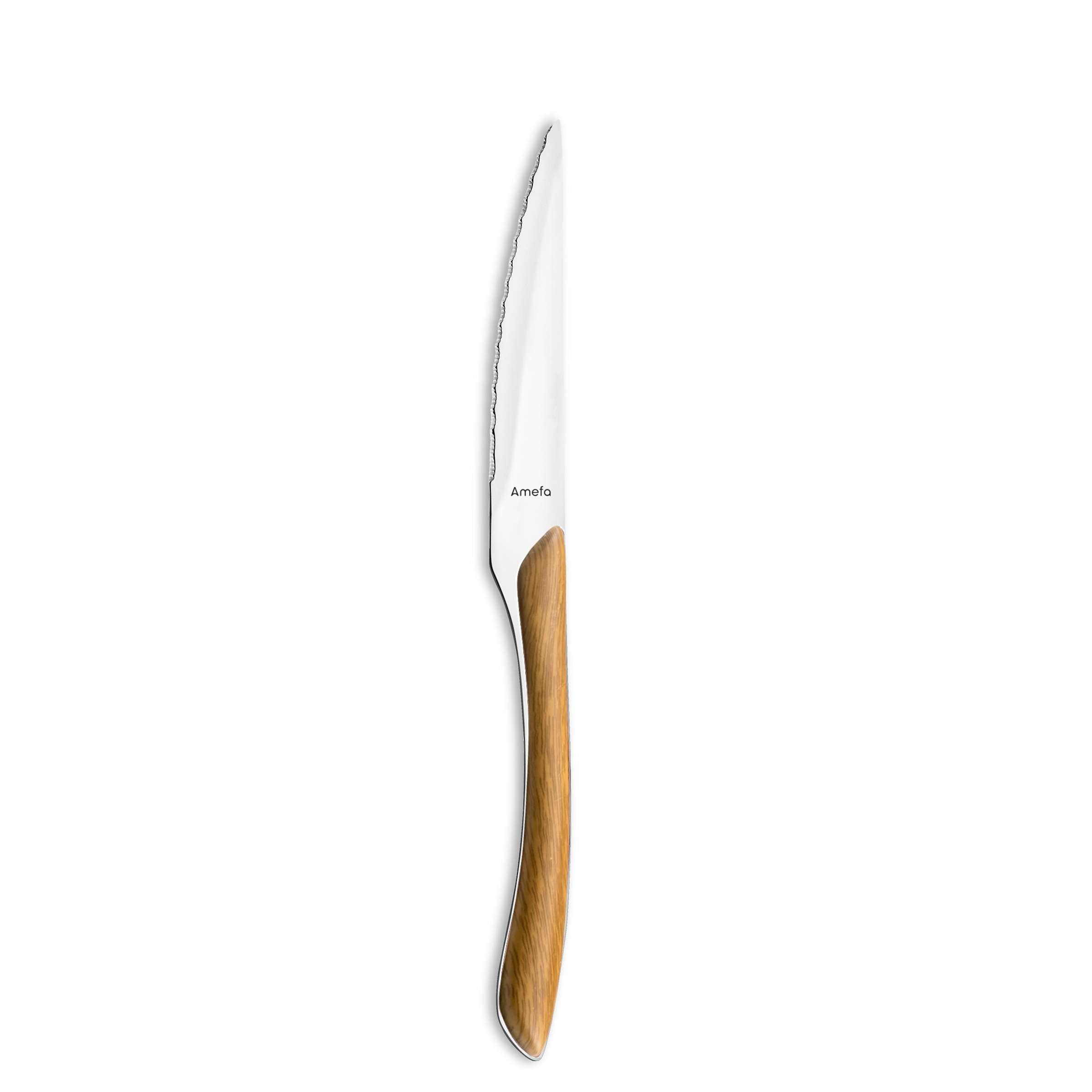 Amefa ECLAT NATURE Besteckset aus Holz, 16-teilig, Messer, Gabel, Löffel, in elegantem Design auf weißem Hintergrund