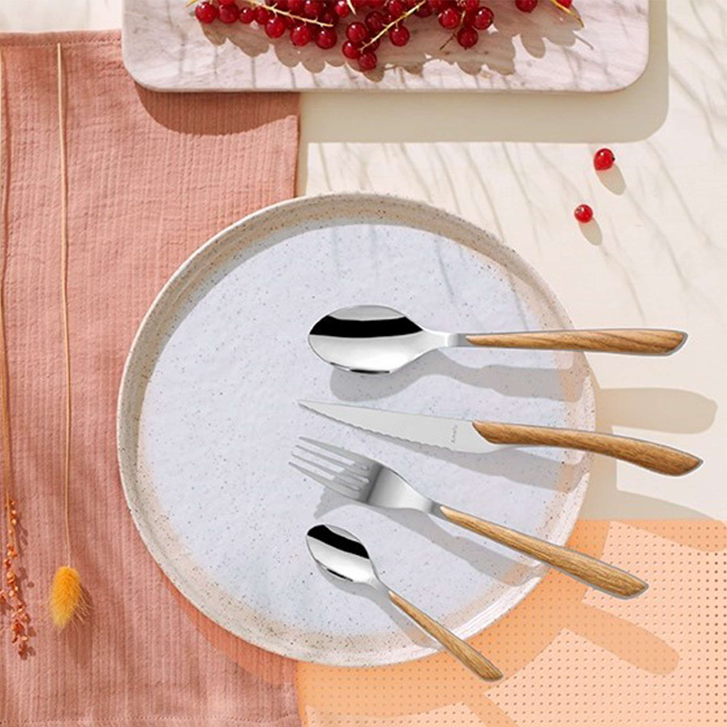 ECLAT NATURE Bestekset 16-delig hout