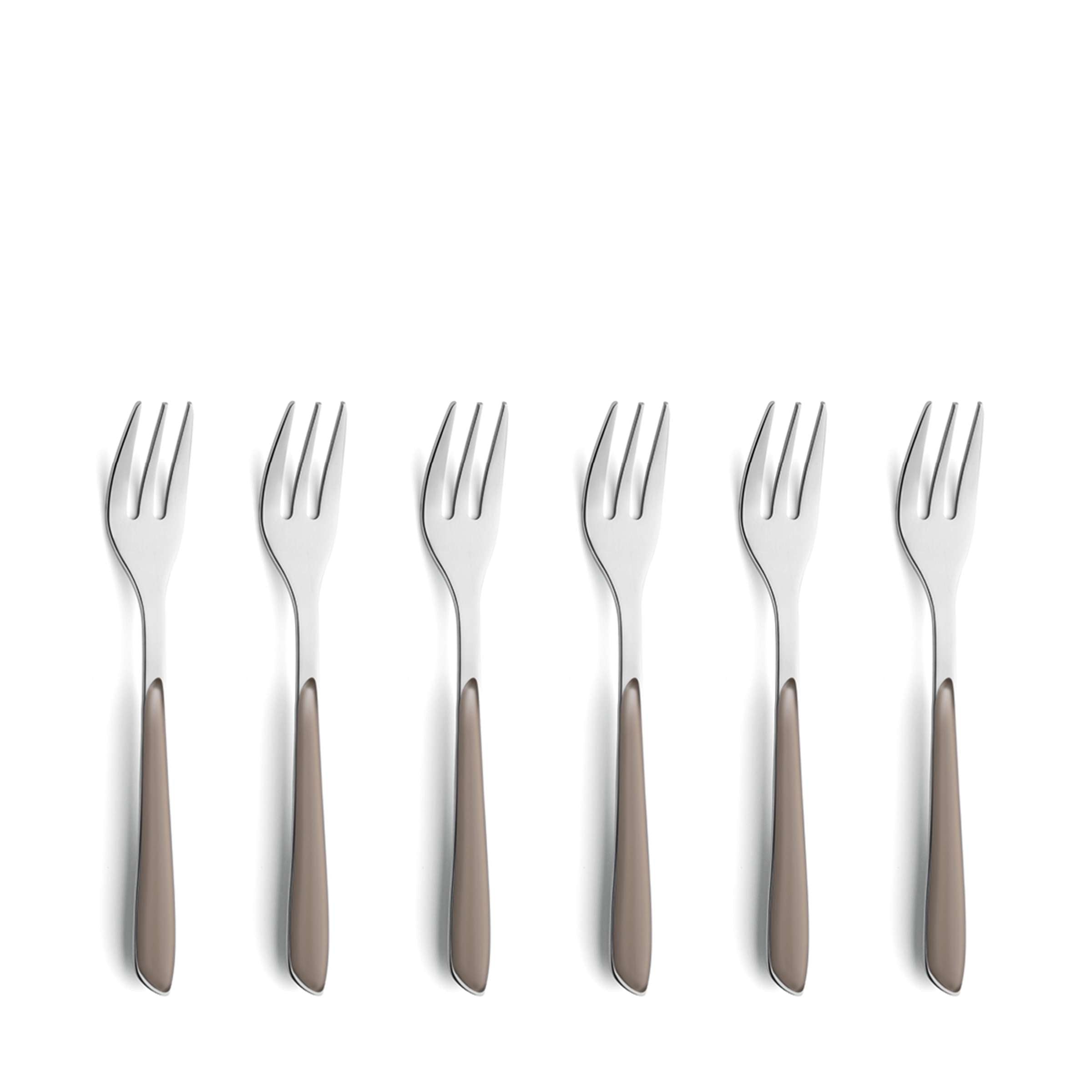 PRISMA Kuchengabel Set 6-teilig kakao mattiert