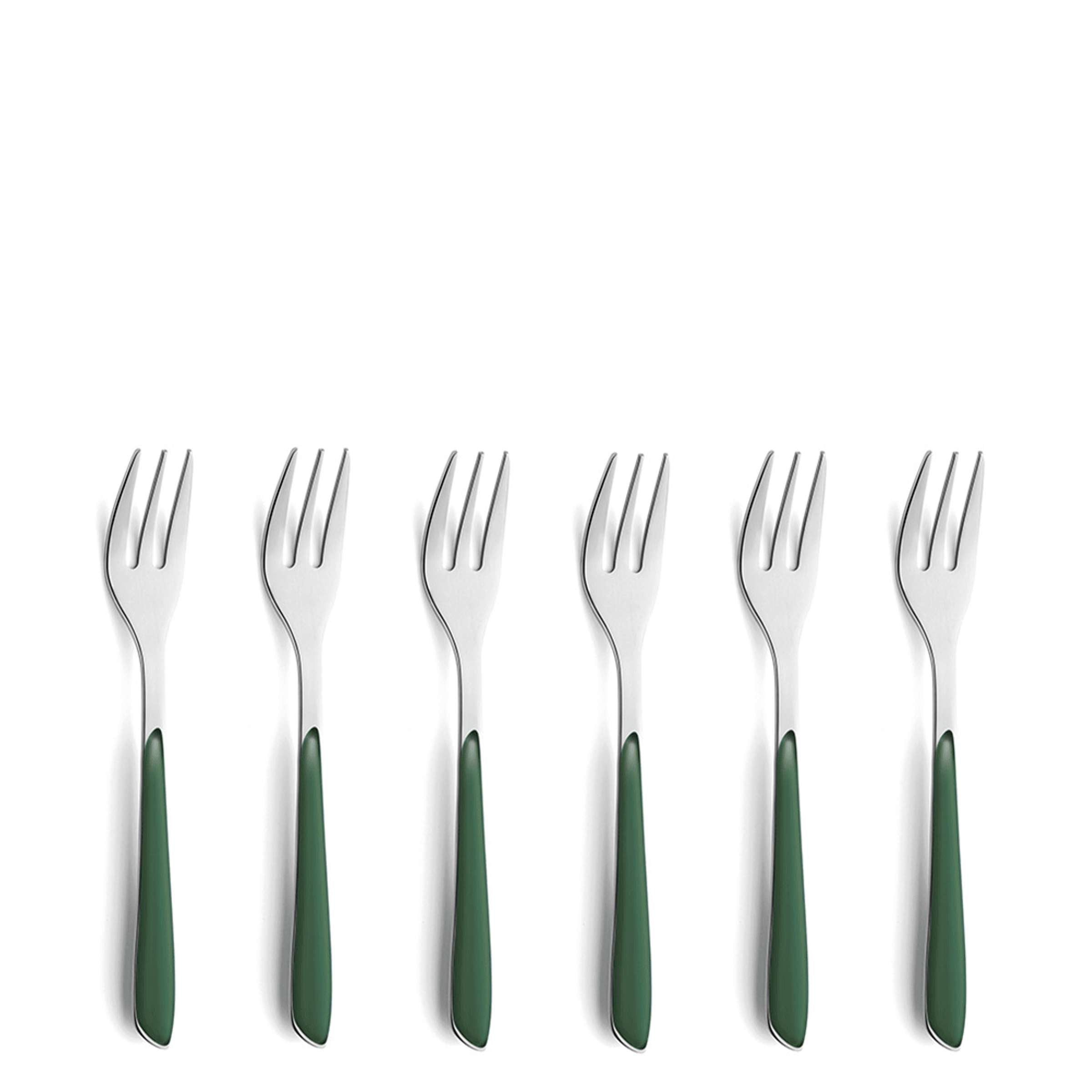 PRISMA Kuchengabel Set 6-teilig tannengrün mattiert