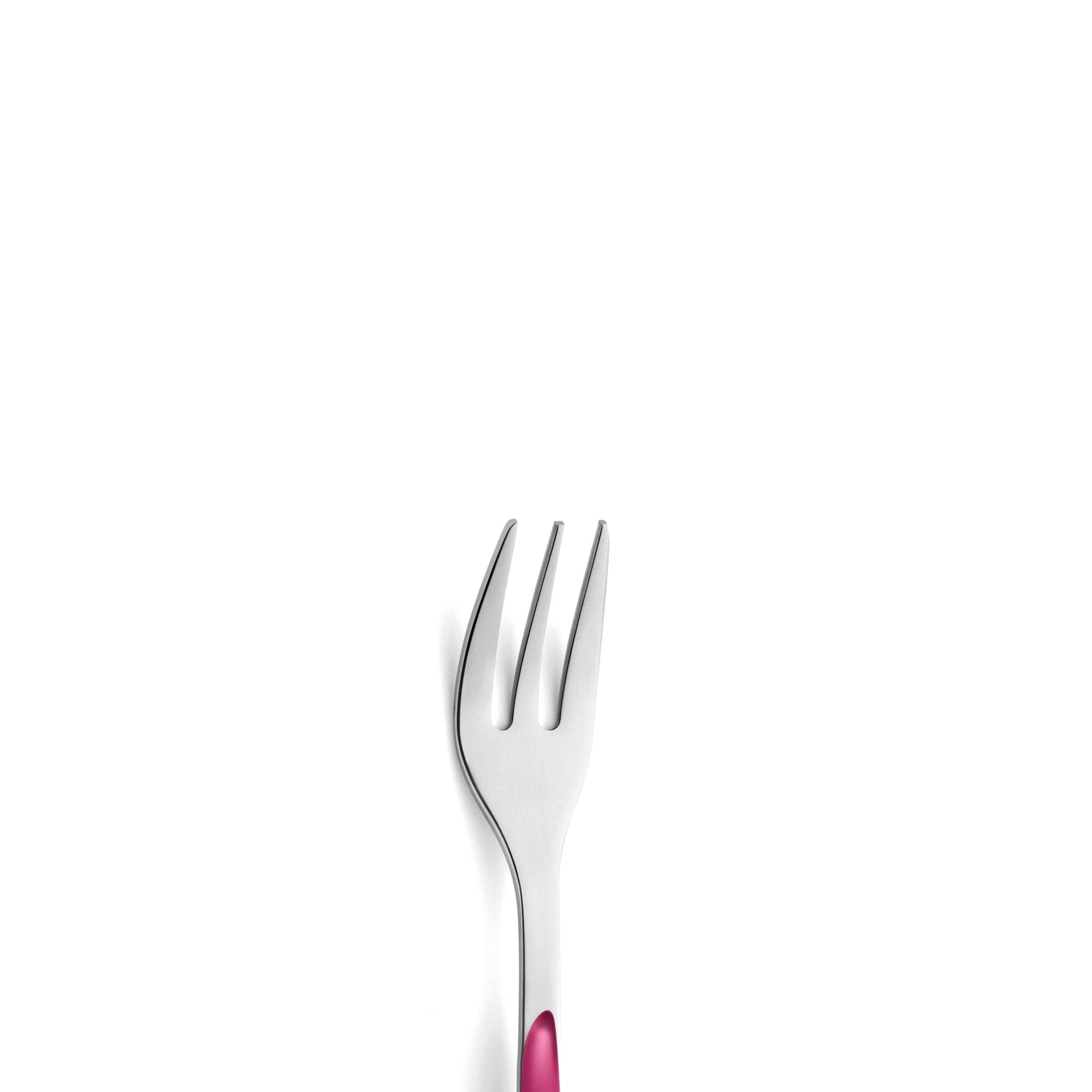 Kuppels PRISMA Kuchengabel Set, 6-teilig, himbeerrot mattiert, elegante Essgabeln für Kuchen und Desserts