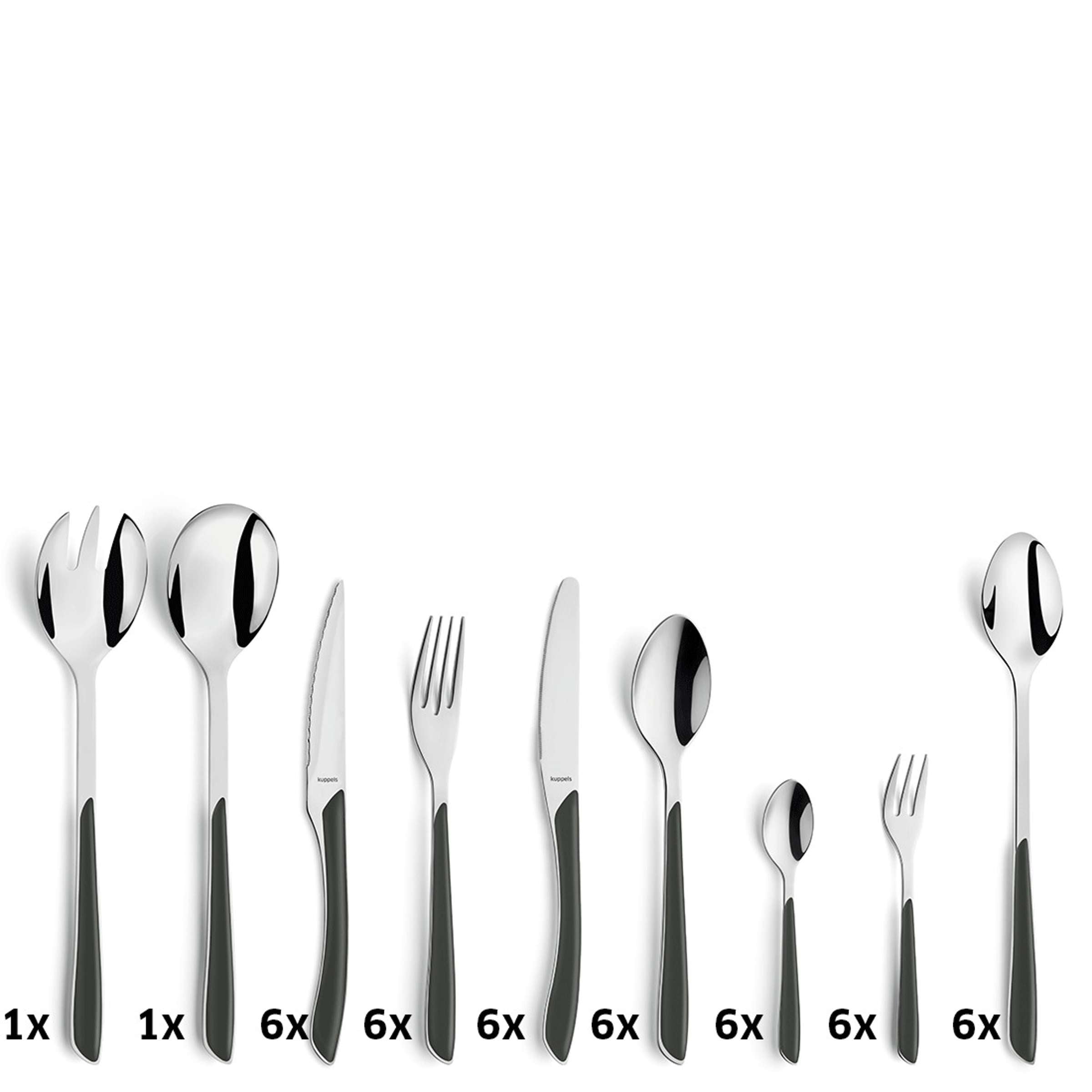 PRISMA Cutlery Set 44-pieces slate grey satin