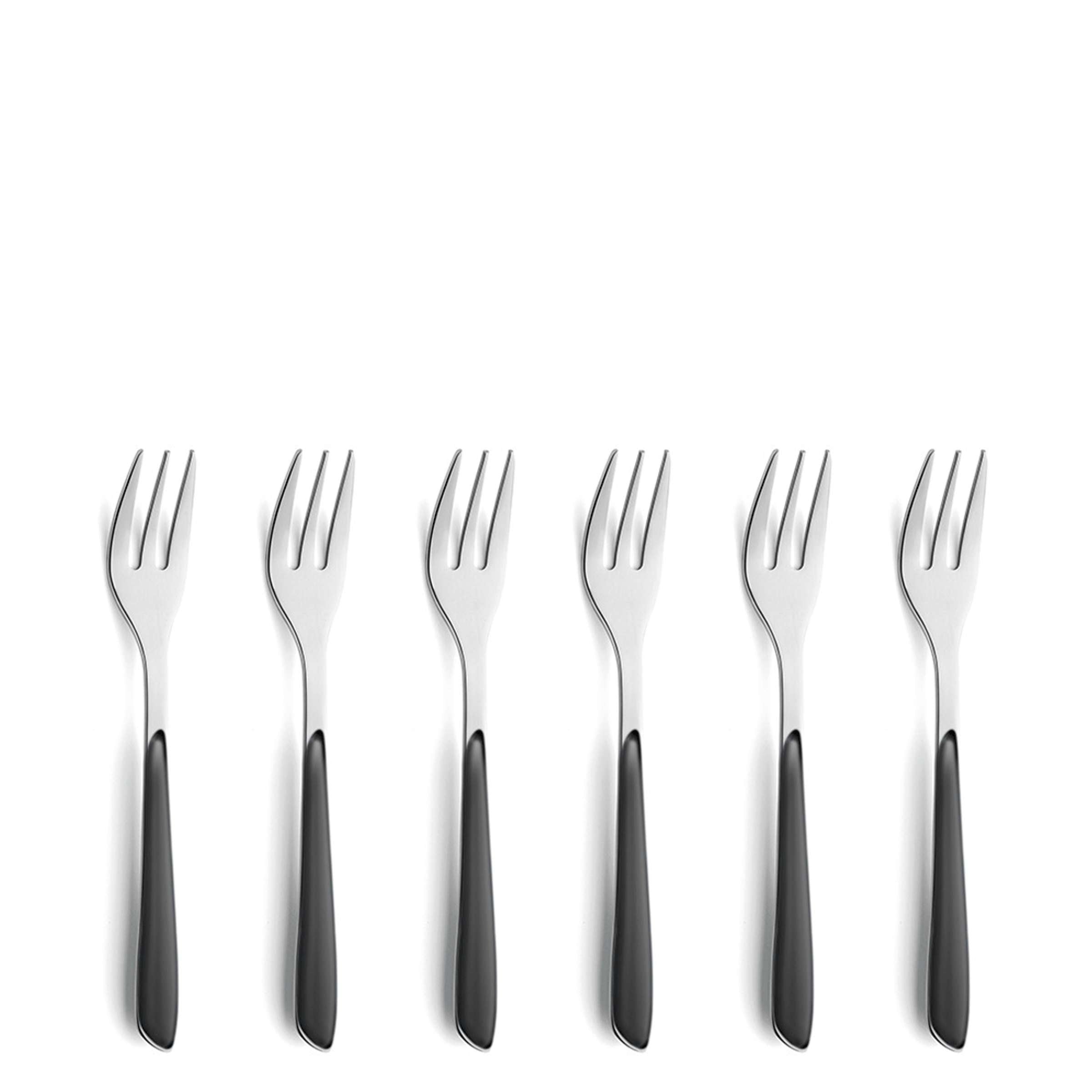 PRISMA Cake Fork Set 6-pieces slate grey satin