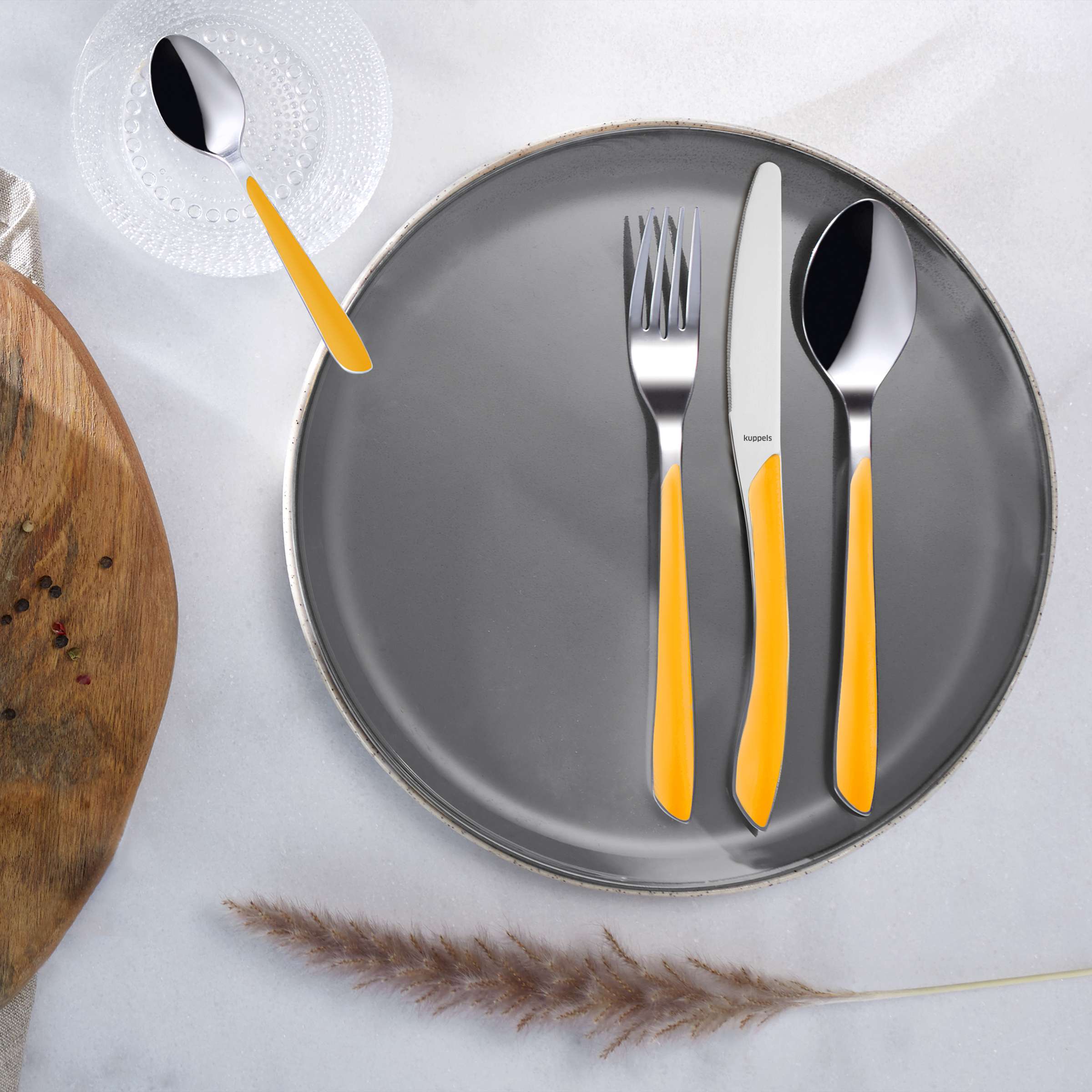 PRISMA Besteckset 24-teilig senfgelb mattiert