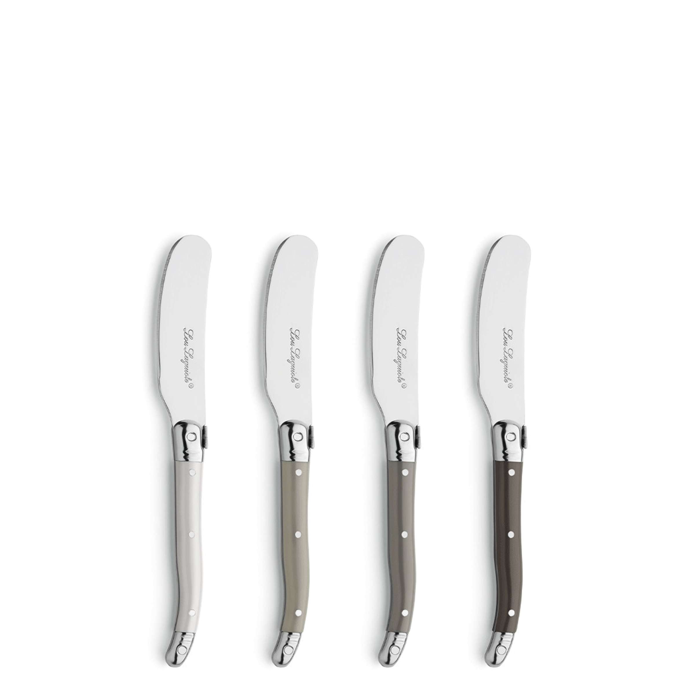 TRADITION Boterbestrijker set 4-delig parel, peper, taupe