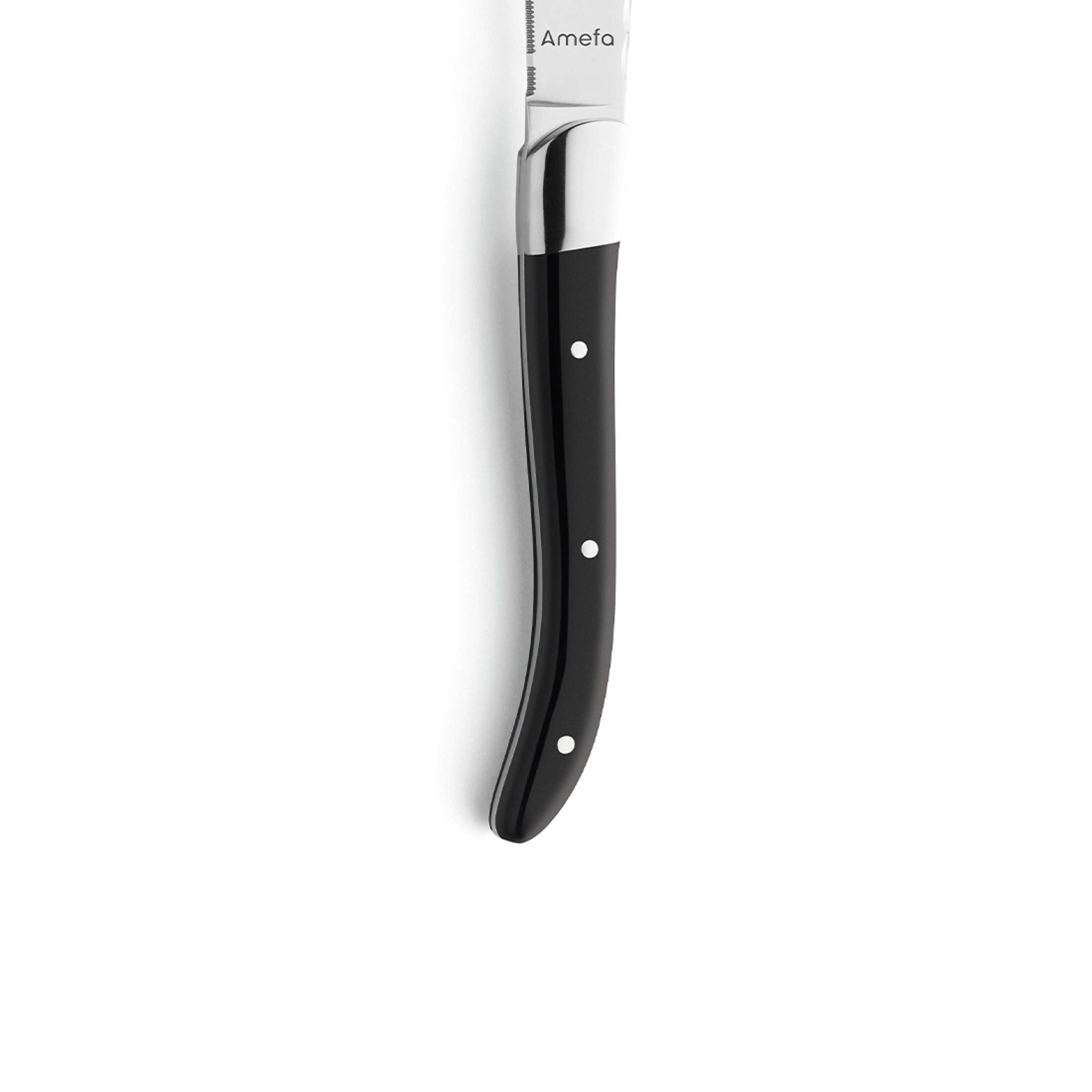Schwarzes 6-teiliges Steakmesser-Set von Amefa aus hochwertigem Besteck für saftiges Steak.