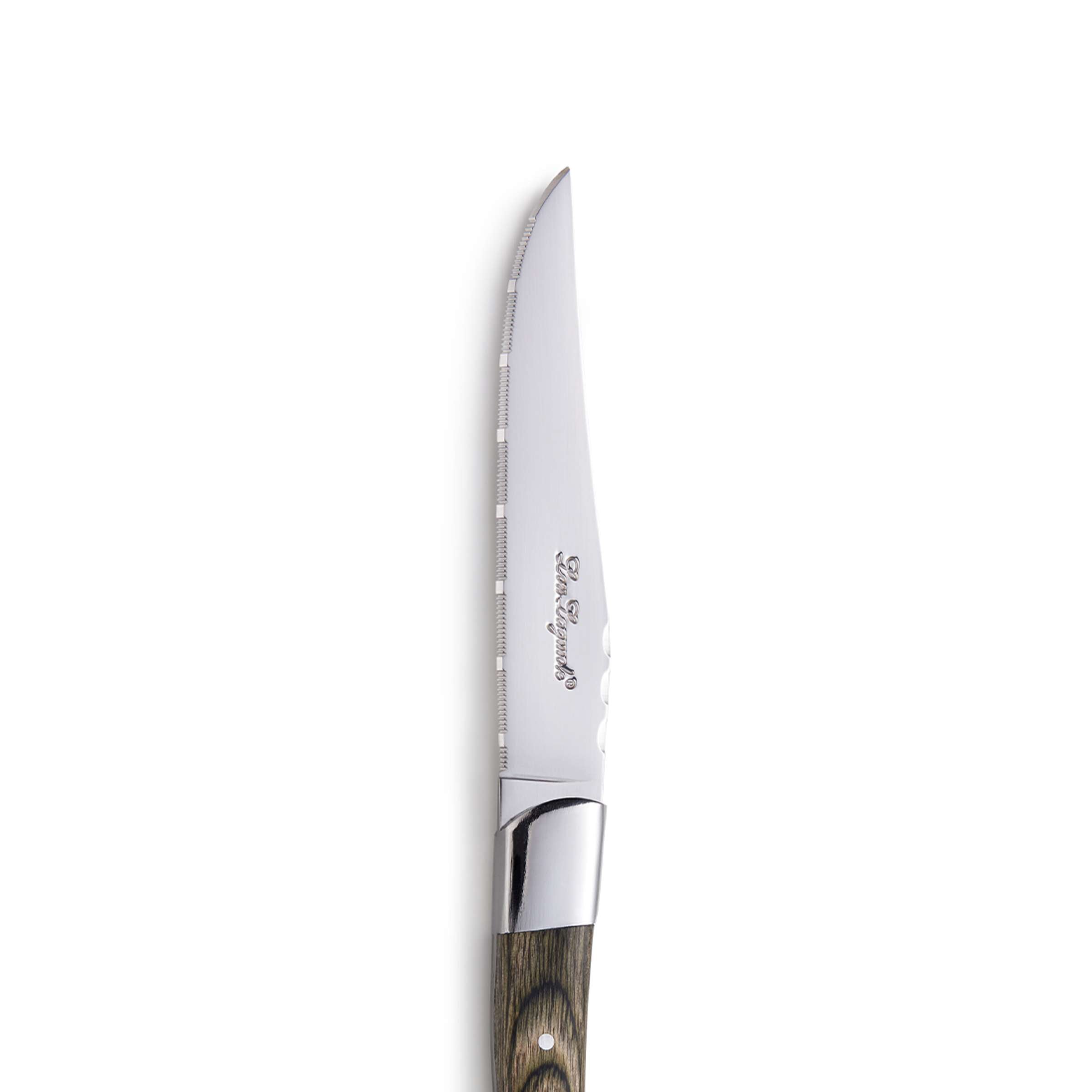 Set aus 6 Lou Laguiole Steakmessern mit Holzgriff, hochwertiges Besteck für saftige Steaks, elegante Küchenutensilien