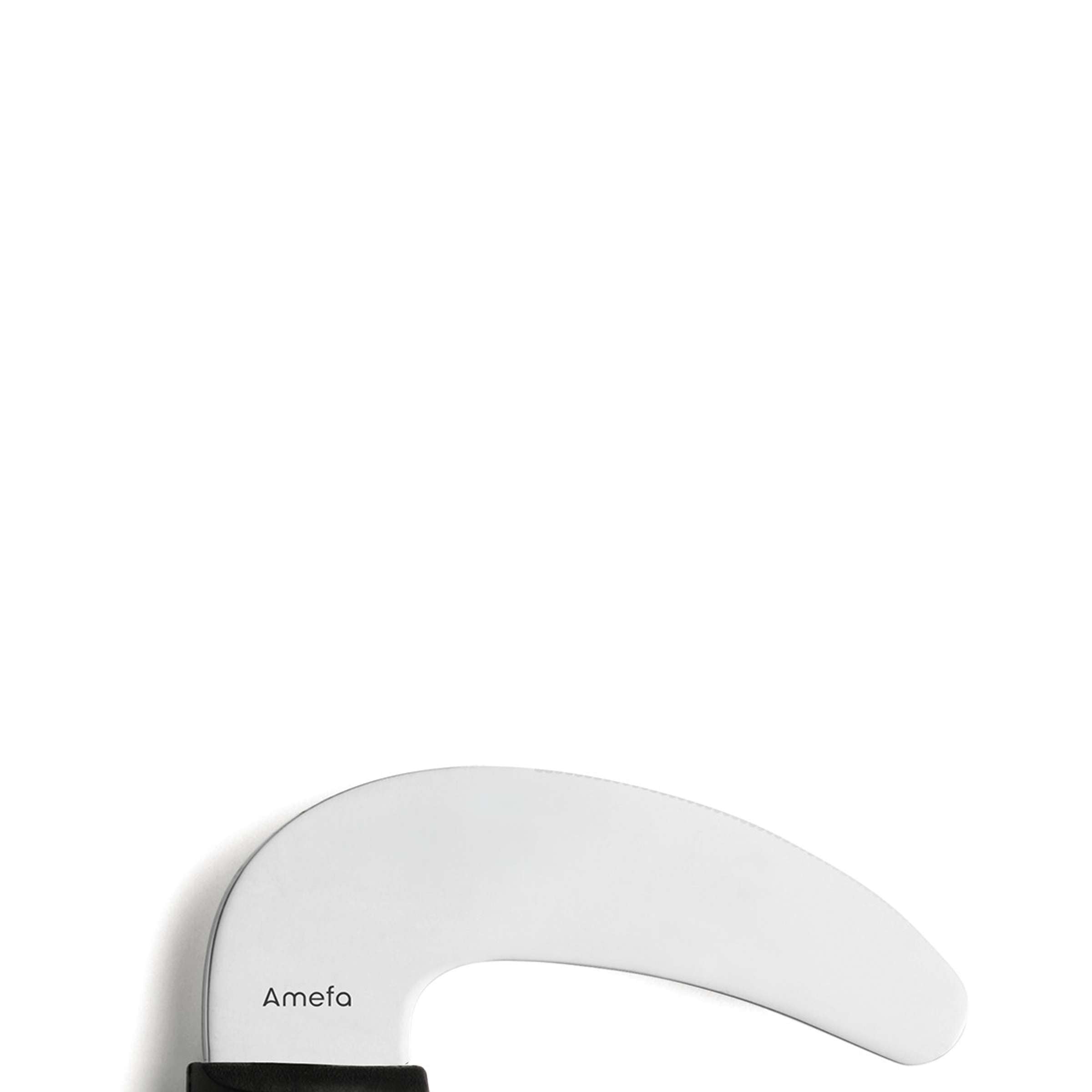 Gekrümmtes Amefa SELECT Messer mit Edelstahlklinge für präzises Schneiden, auf hellem Hintergrund fotografiert.