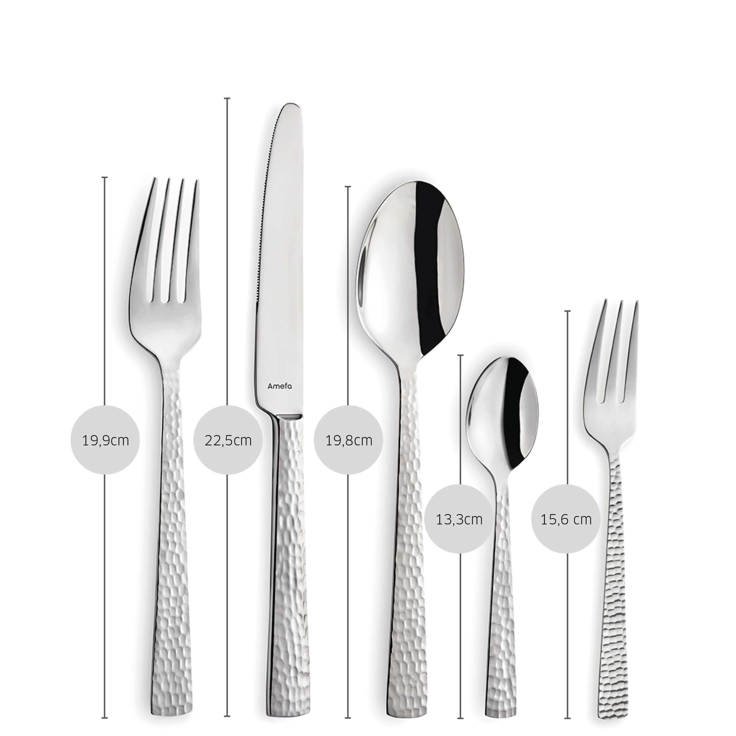 Amefa FELICITY Besteckset 30-teilig mit Messer, Gabel, Löffel aus Edelstahl, elegant und modernes Design für den Esstisch.