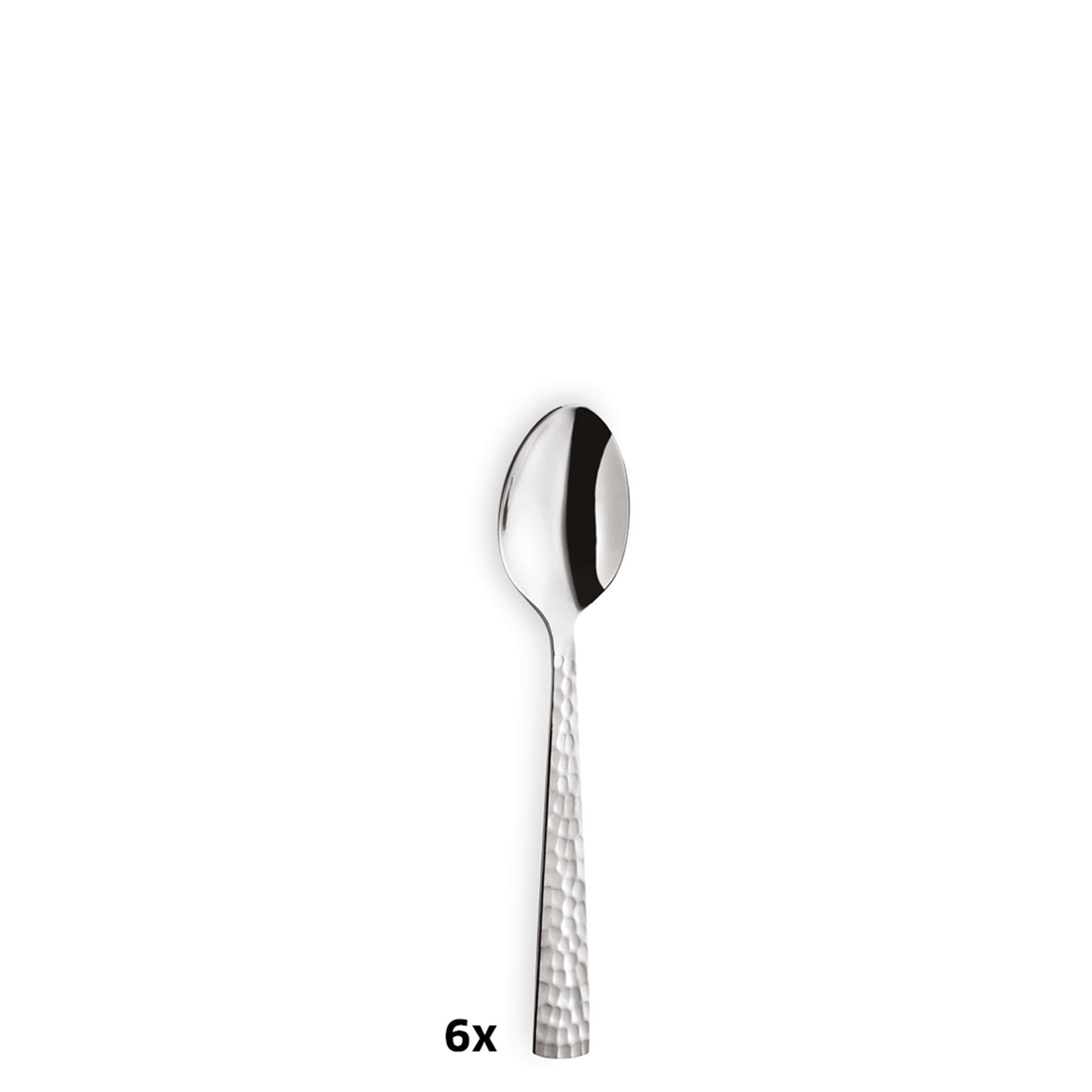 Amefa FELICITY Kaffeelöffel Set, 6-teilig, elegante Besteckset aus Edelstahl mit schlankem Design, auf weißem Hintergrund.