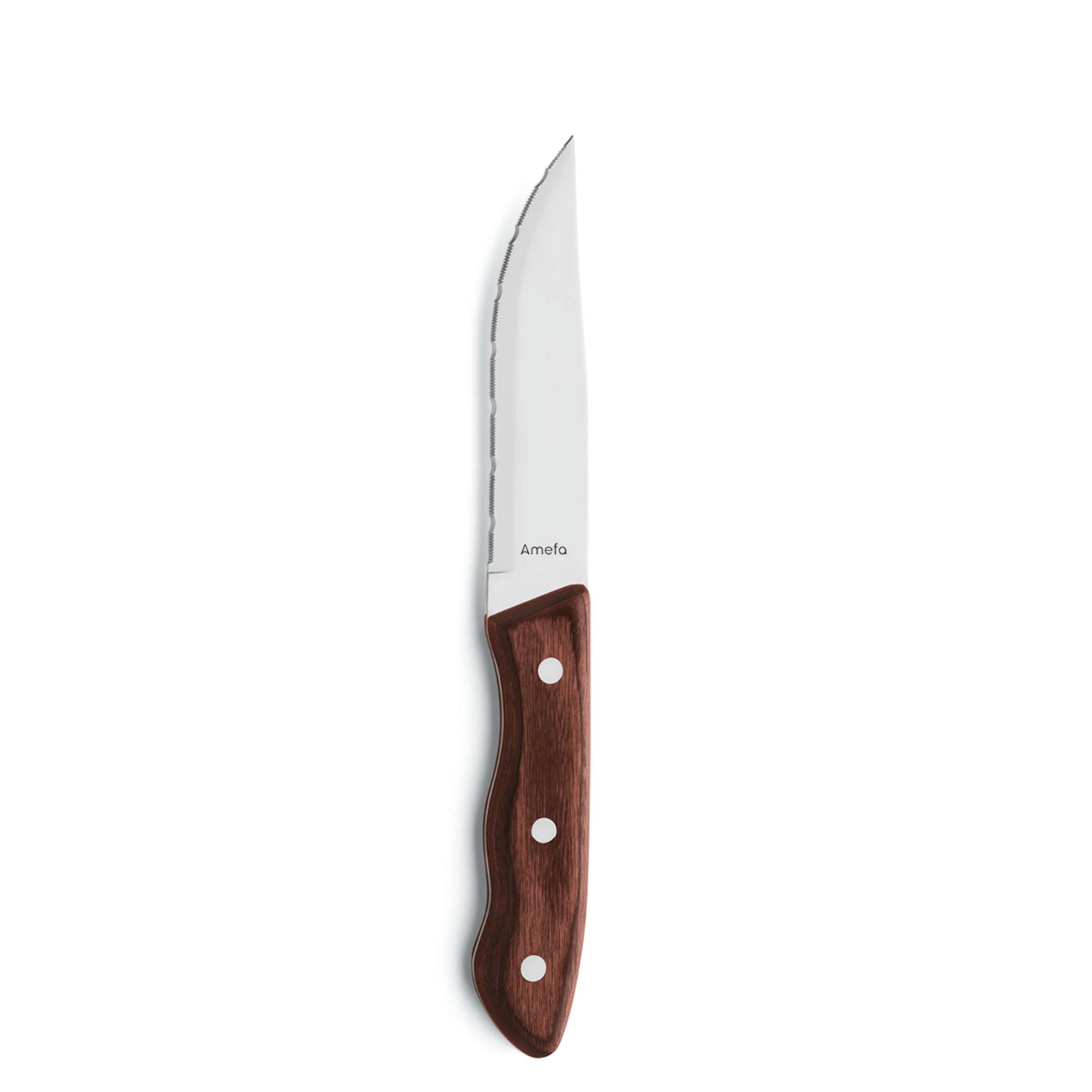 Amefa HERCULE Steakmesser Set, 4-teilig mit Holzgriffen, scharfe Messer für Steak und Fleisch, elegante Besteck-Set