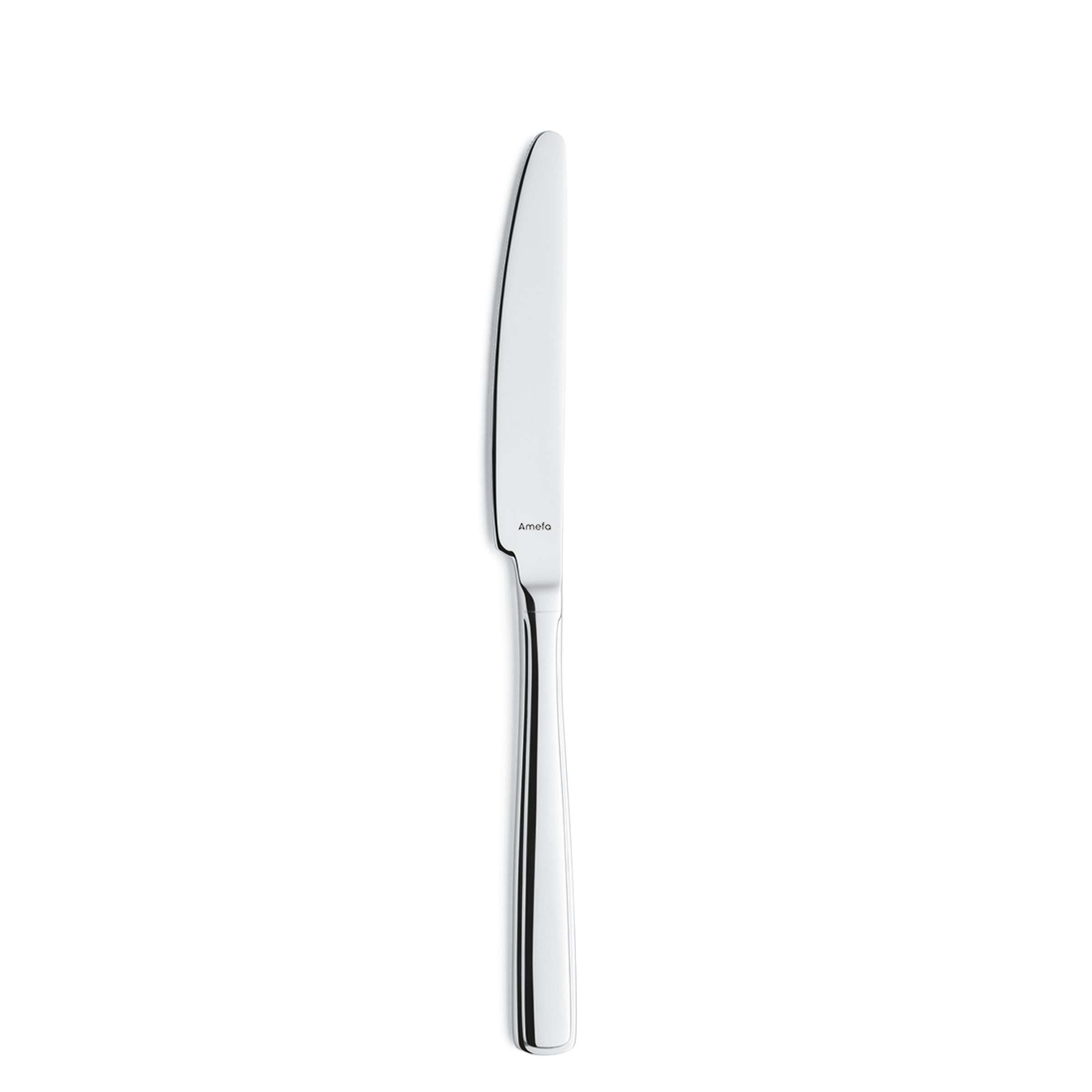 RITA Besteckset 24-teilig von Amefa, glänzendes Messer, Gabel und Löffel auf weißem Hintergrund.