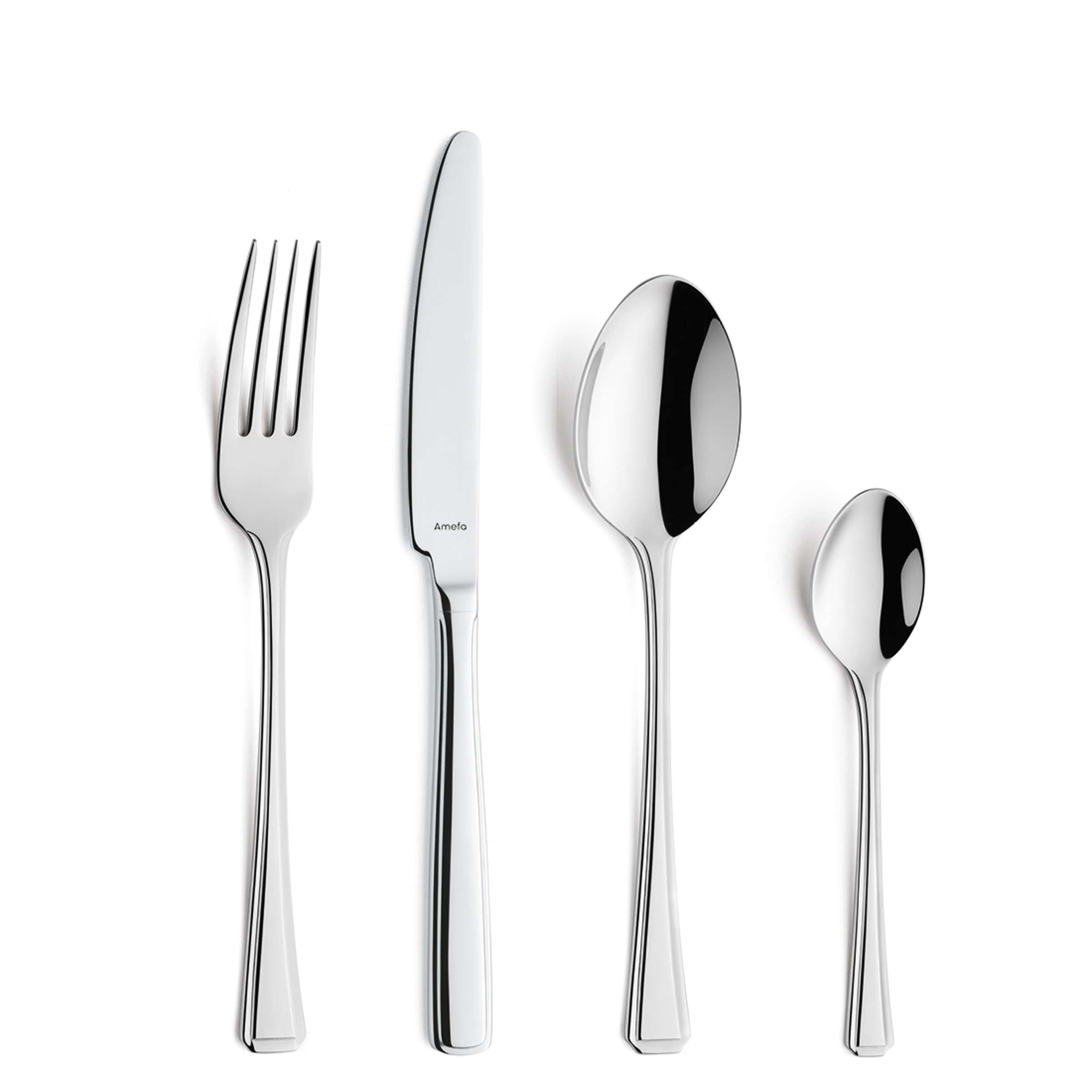 Amefa RITA Besteckset 24-teilig, Edelstahl, Messer, Gabeln, Löffel, elegant und modernes Besteck für den Alltag.