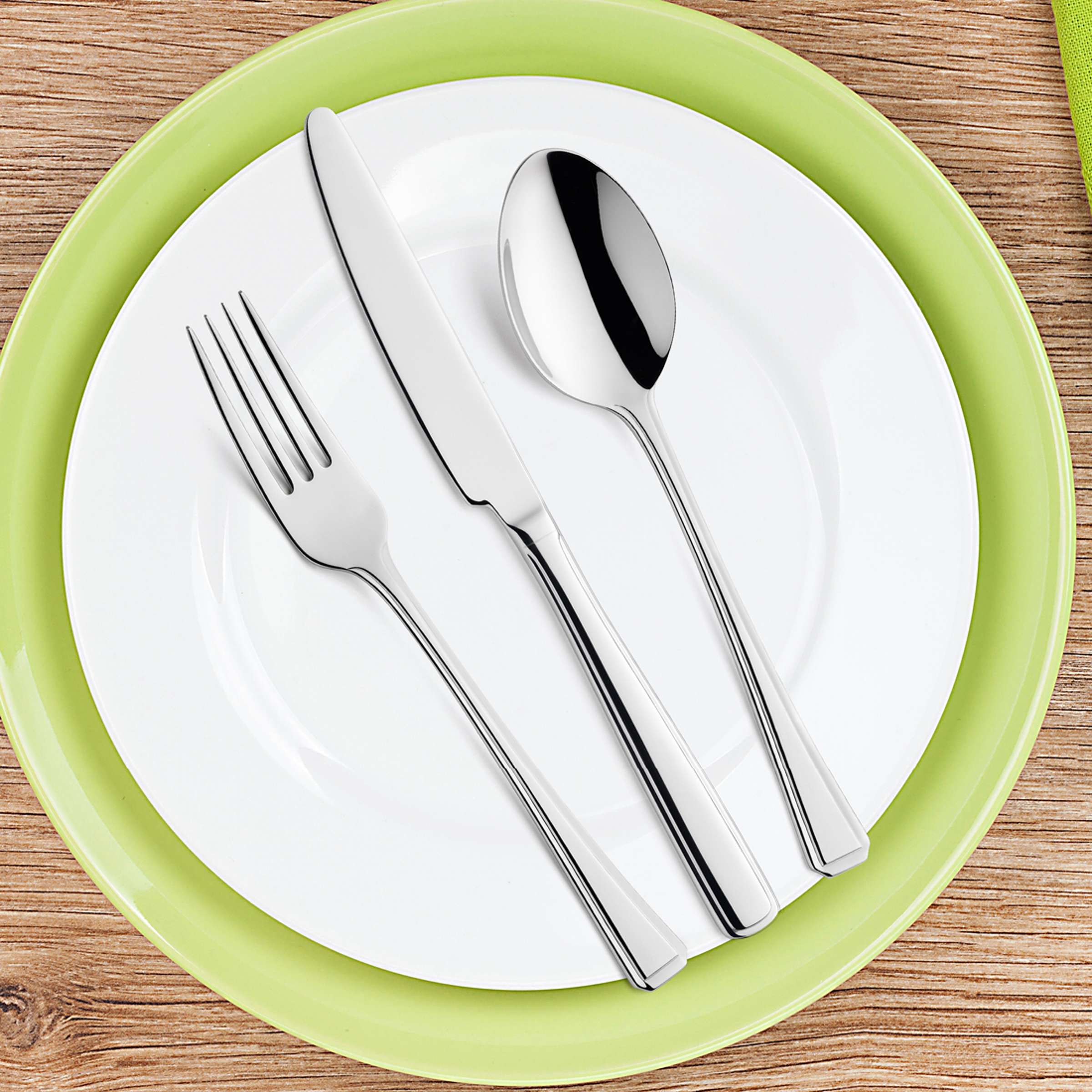 Amefa RITA Besteckset 24-teilig mit Messer, Gabel, Löffel aus Edelstahl, elegant gestaltetes Geschirr für den gedeckten Tisch