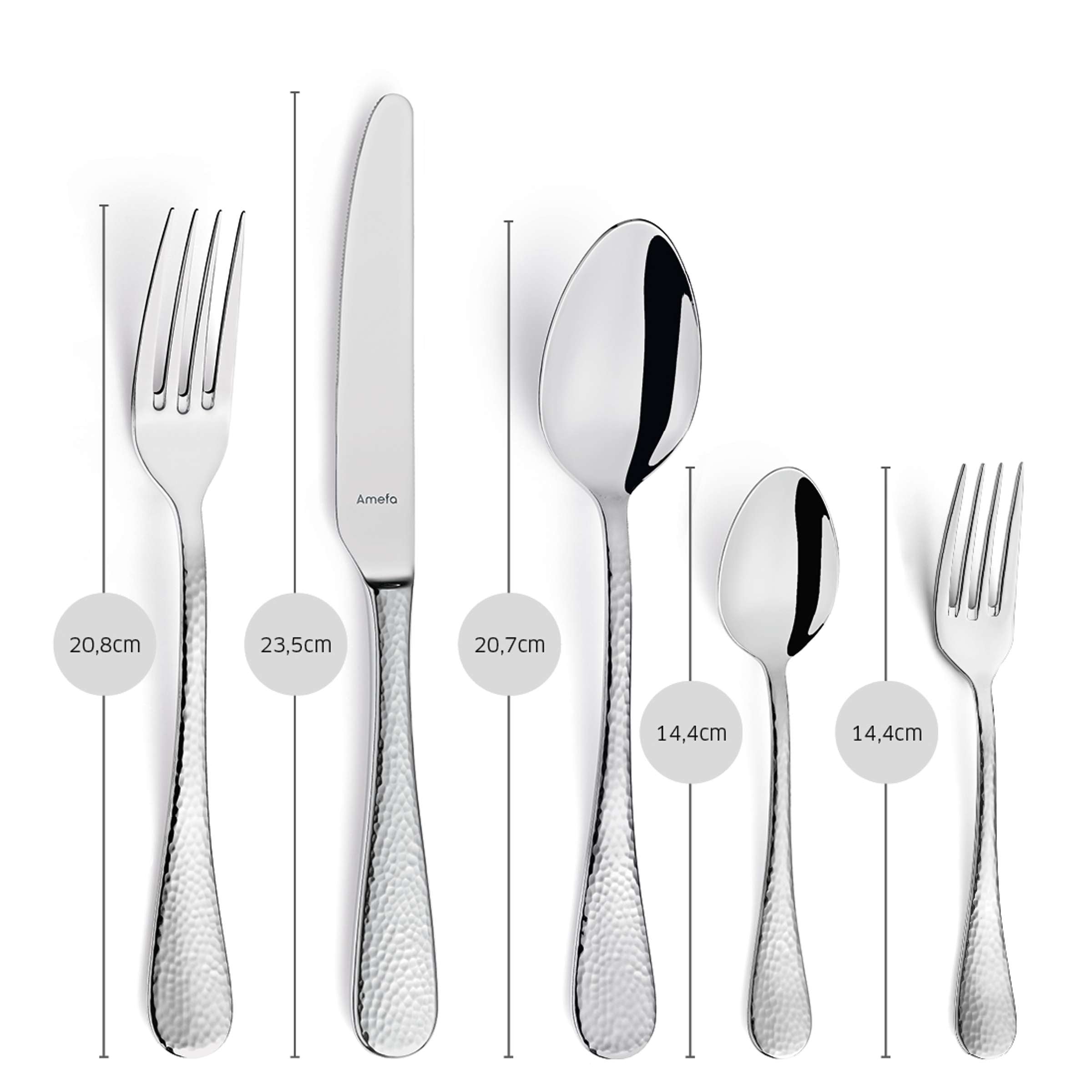 Amefa SIERRA Besteckset 30-teilig mit Messer, Gabel, Löffel aus Edelstahl, elegant und modern gestaltet.