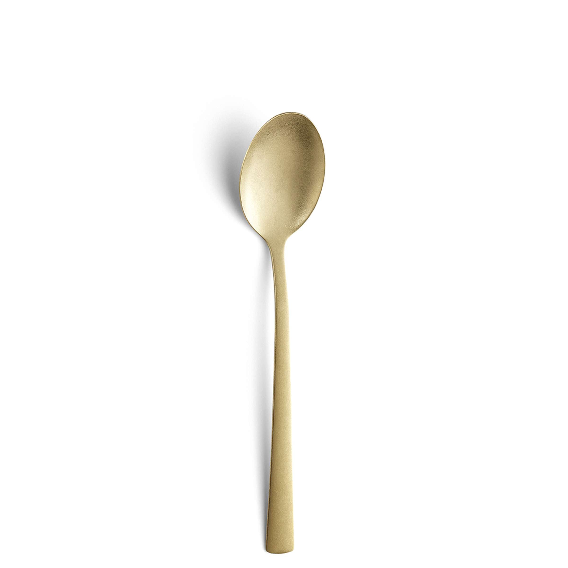 16-teiliges Amefa Besteckset MANILLE mit PVD-Champagner-Finish im Vintage-Stil, zeigt Messer, Gabeln und Löffel aus Edelstahl.
