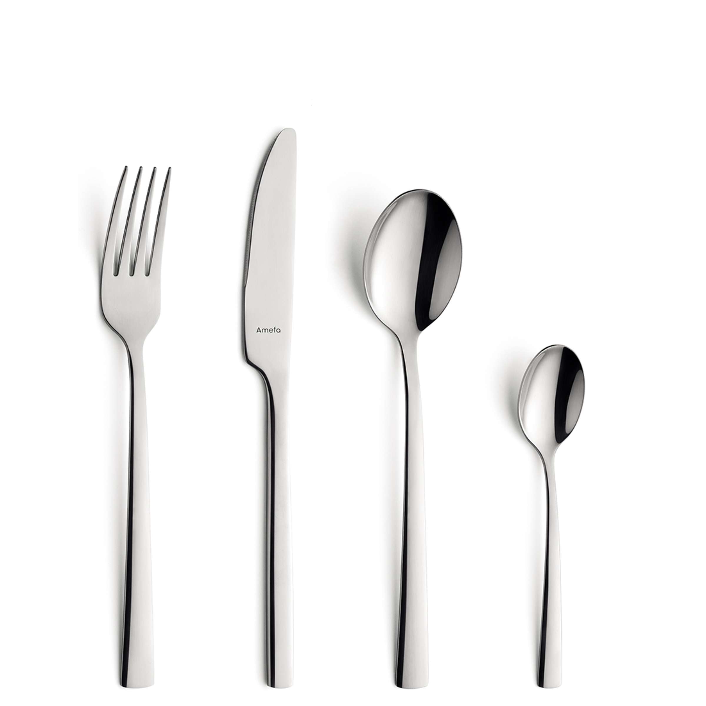 Amefa Manille Besteckset, 24-teilig, mit Messer, Gabel, Löffel und Teelöffel, elegant und modern für den täglichen Gebrauch