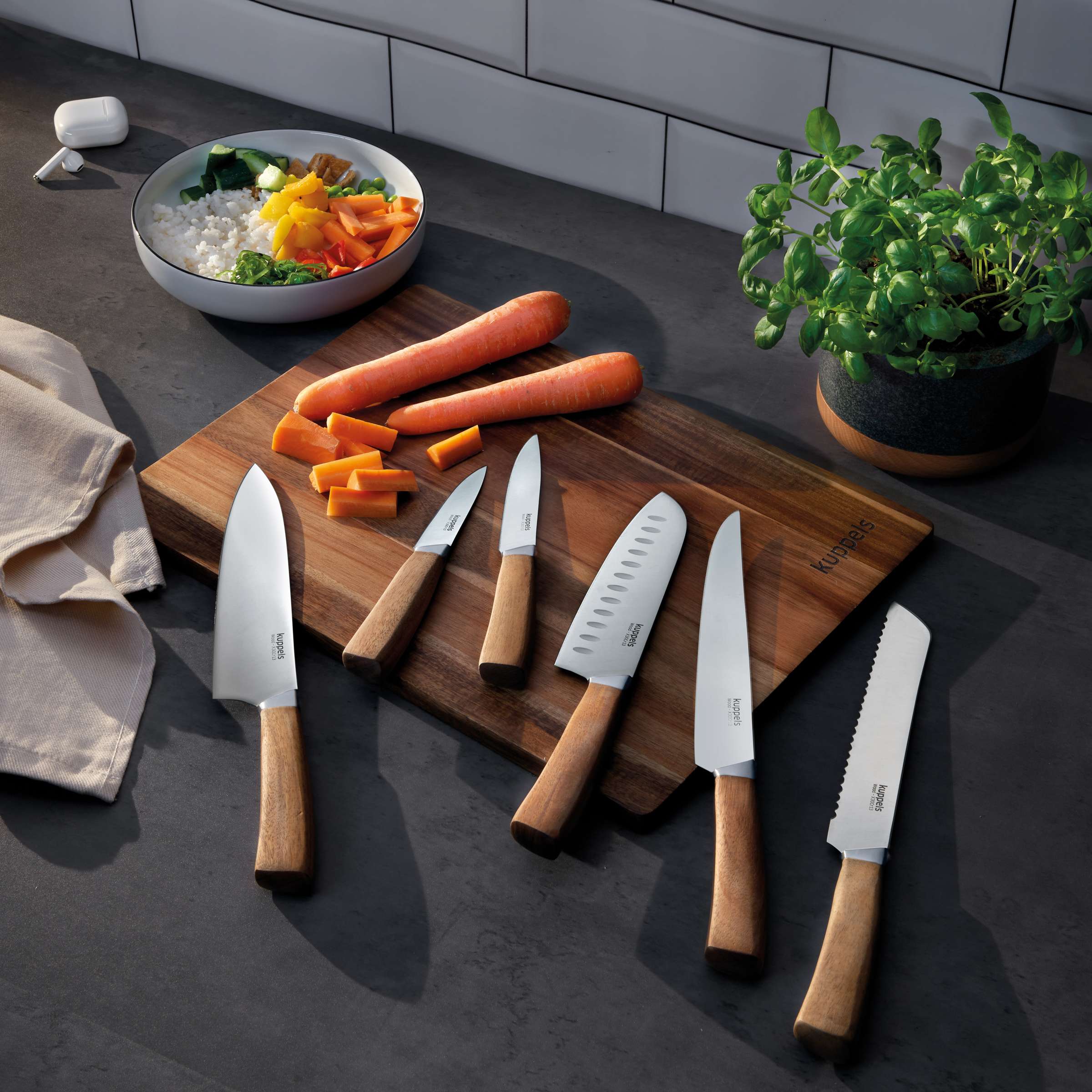 WOOD Keukenmessen 2-delig