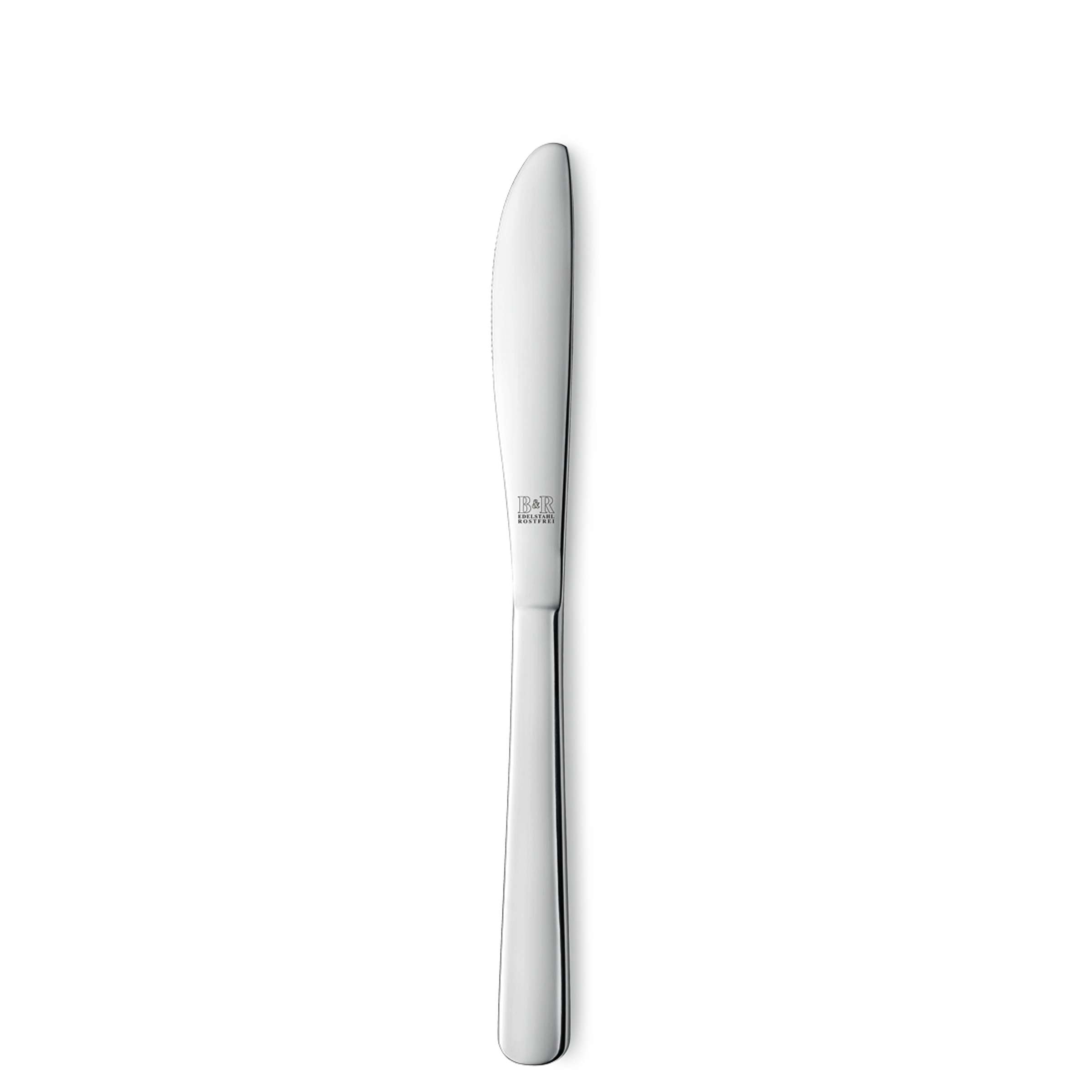 Amefa RIVA Besteckset, 24-teilig, Messer auf einem Tisch, hochwertiges Edelstahlbesteck für Mahlzeiten, modernes Design