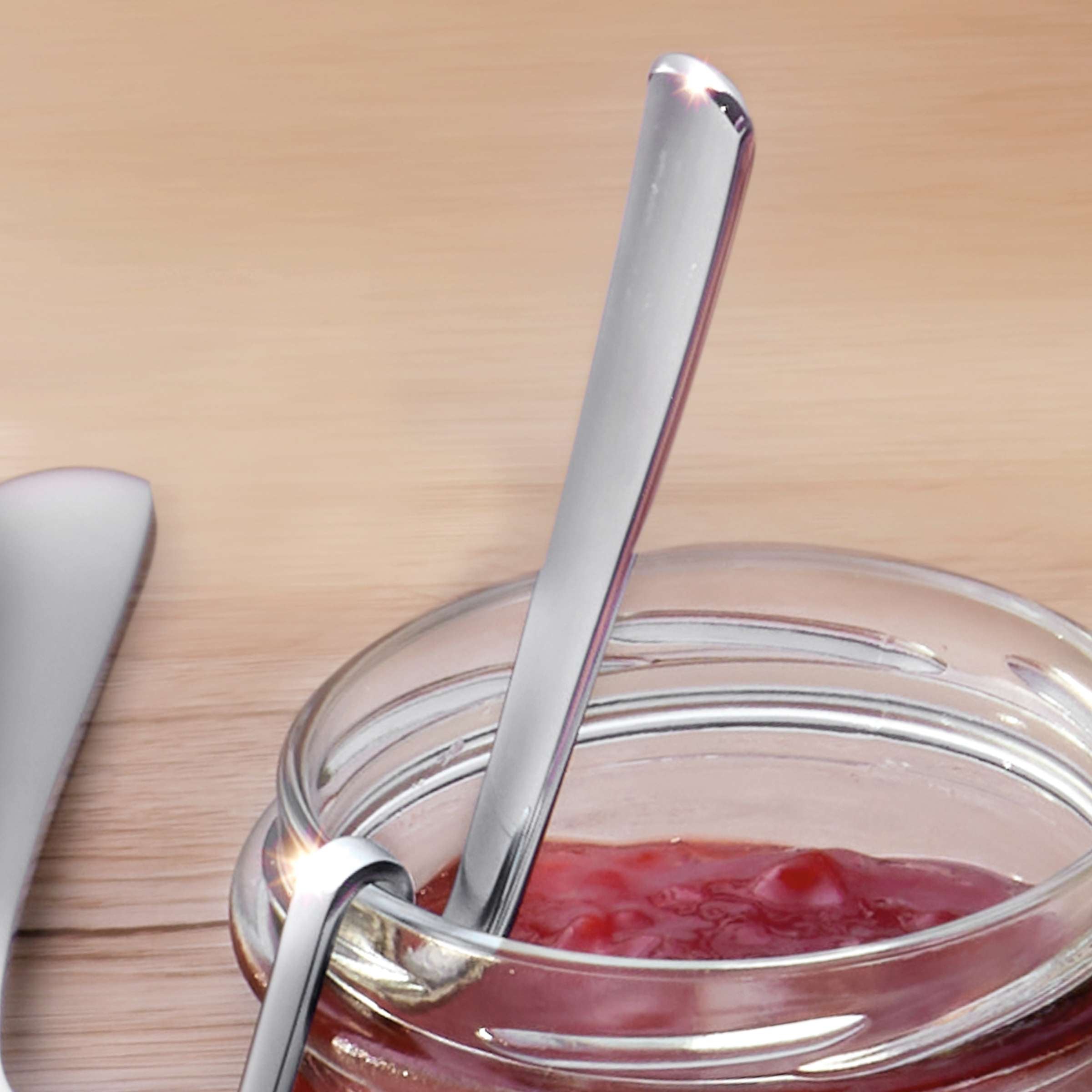 Kuppels Marmeladenlöffel aus Edelstahl, einzelnes Besteckstück, ideal für Marmeladen und Aufstriche, modern und funktional.