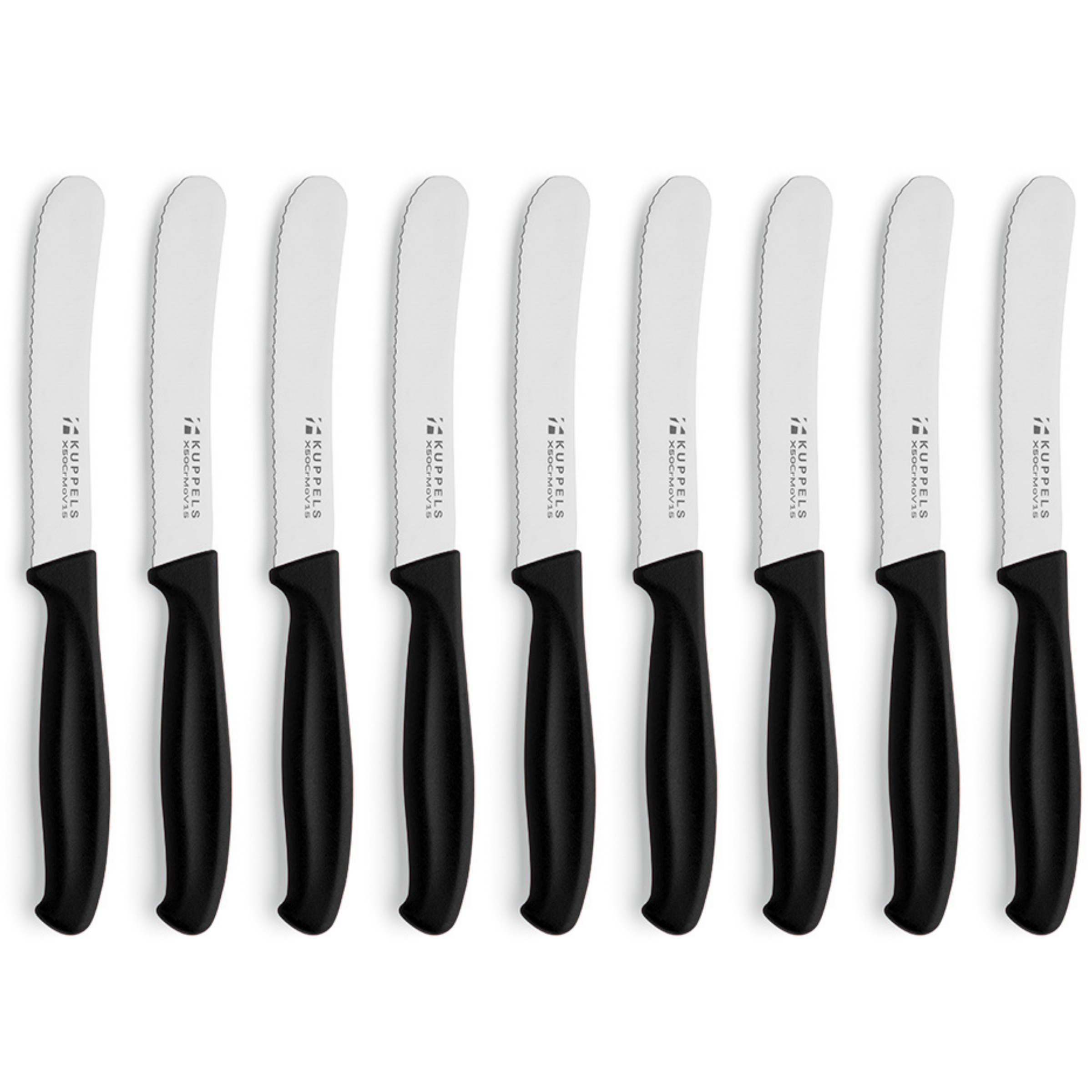 Kuppels Kitchen Line Frühstücksmesser Set mit 9 Messern, Edelstahlgriff und scharfe Klingen für Frühstück und Alltag