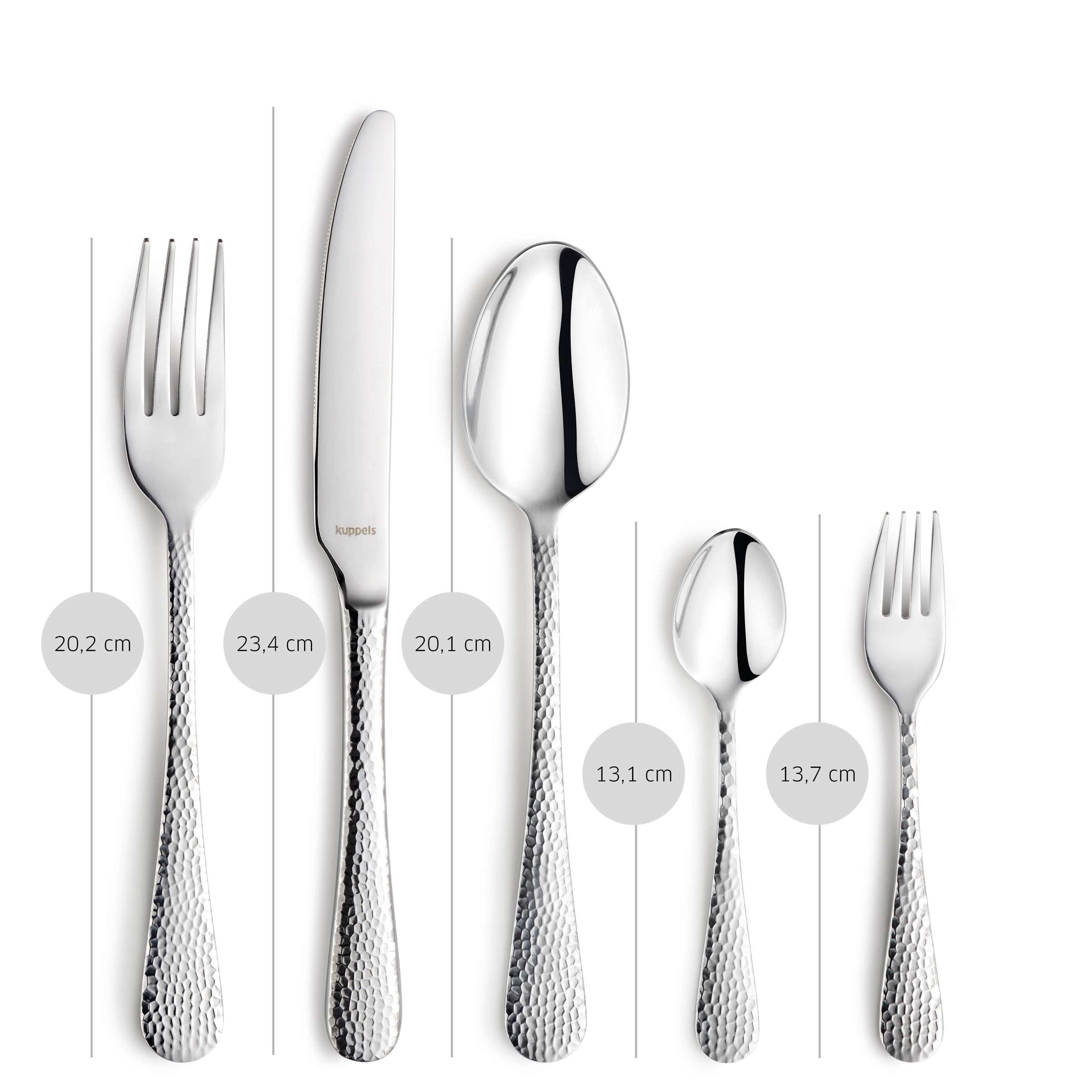 Kuppels Home CRYSTAL Besteckset, 30-teilig, aus hochwertigem Edelstahl, besteht aus Messer, Gabel, Löffel und Teelöffel.
