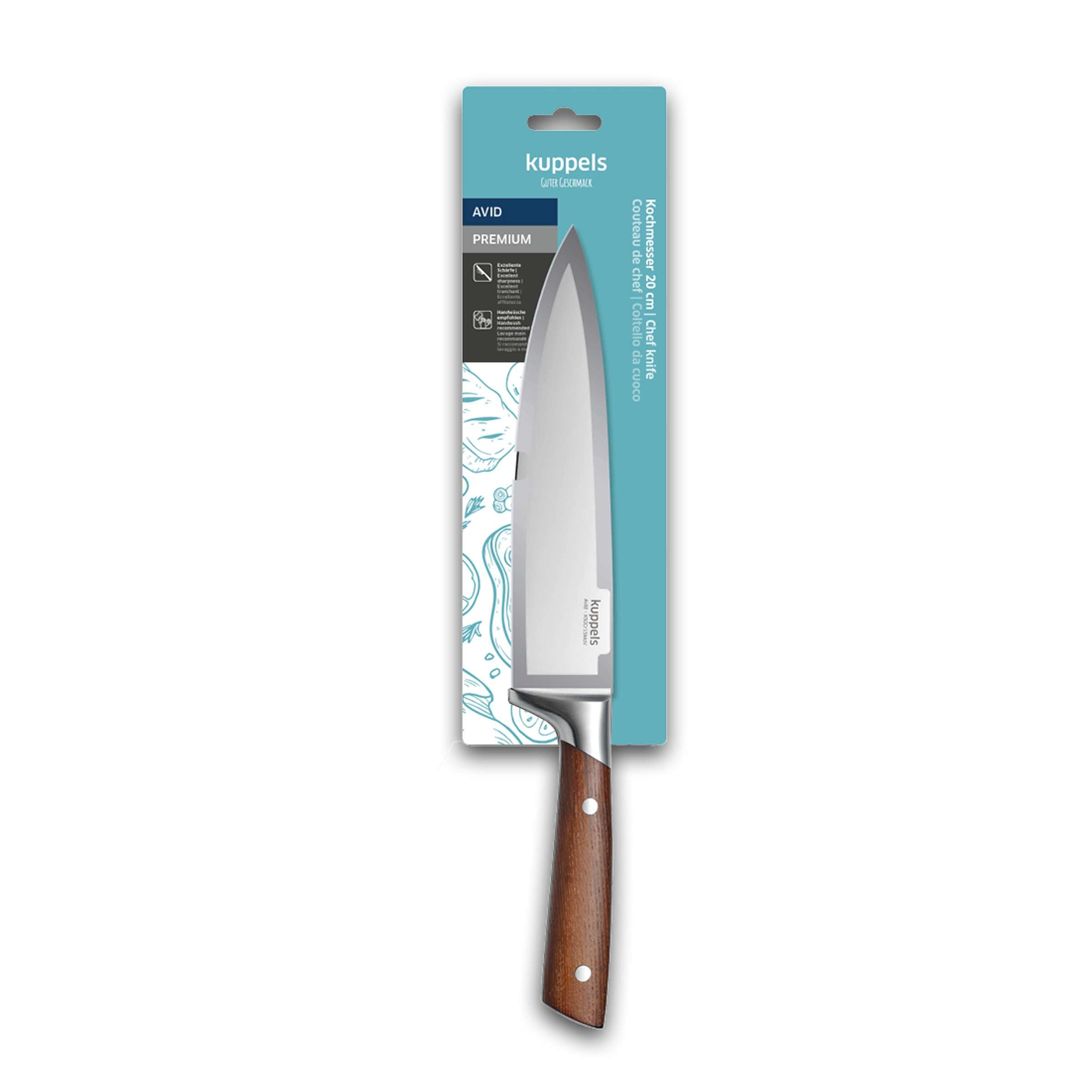 Kuppels AVID Kochmesser in Verpackung, scharfes Küchenmesser für präzises Schneiden, hochwertiges Kochwerkzeug