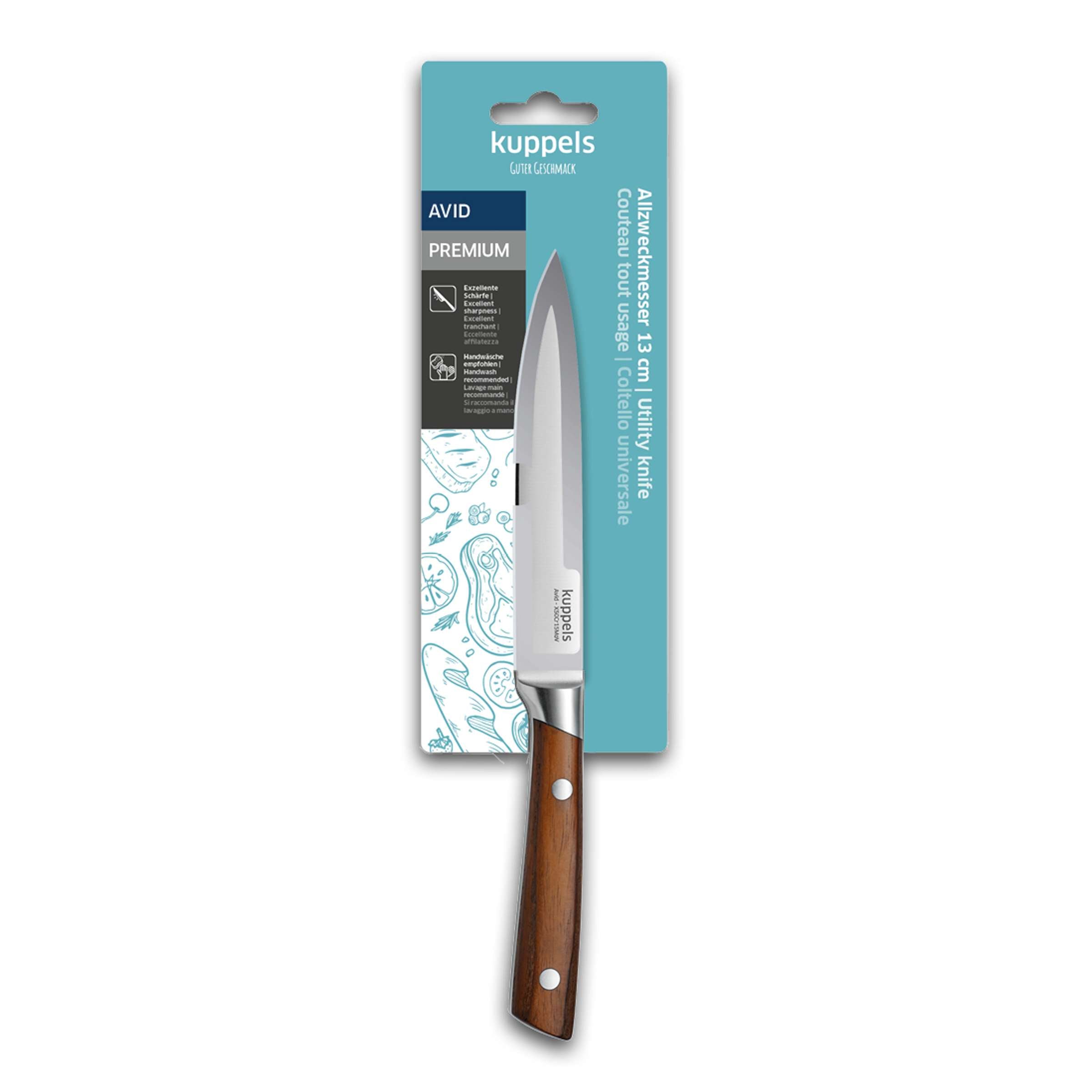 Kuppels AVID Allzweckmesser Küchenmesser in Originalverpackung, scharfes Multitool für verschiedene Schneideaufgaben