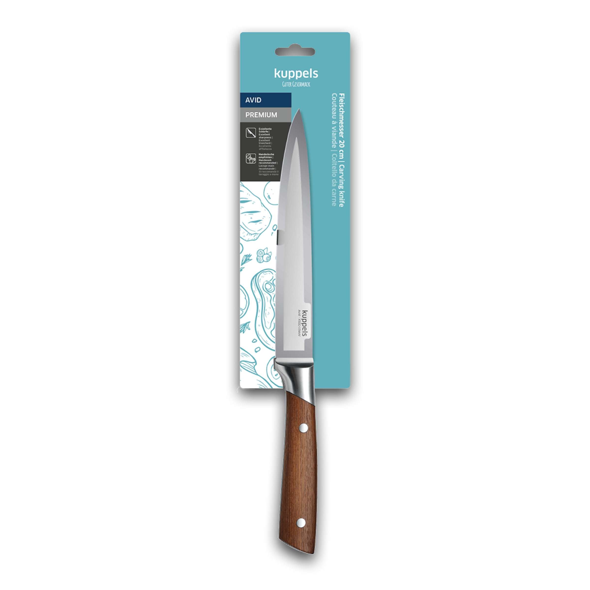 AVID Tranchiermesser von Kuppels in Verpackung, scharfes Küchenmesser für Fleisch und Braten, hochwertige Küchenwerkzeug