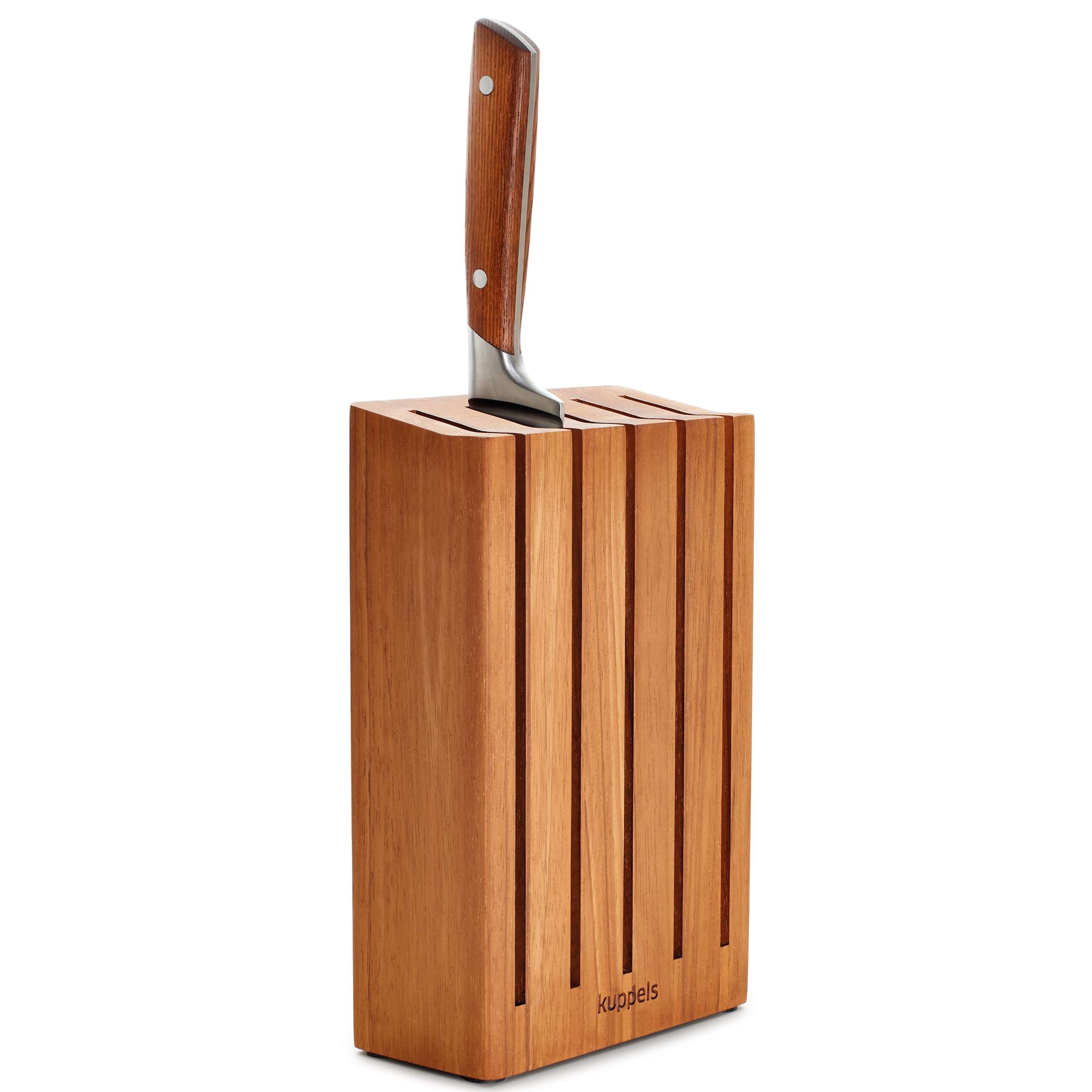 Magnetischer Messerblock von Kuppels mit mehreren Einschubfächern für Küchenmesser, aus Holz gefertigt.