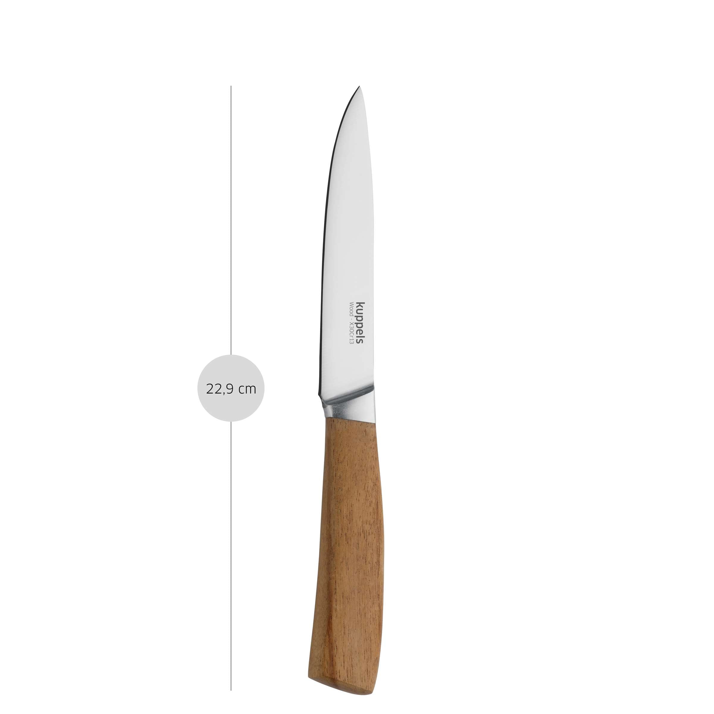 Kuppels WOOD Allzweckmesser Küchenmesser mit Holzgriff, scharf und vielseitig für Schneiden und Zubereiten in der Küche
