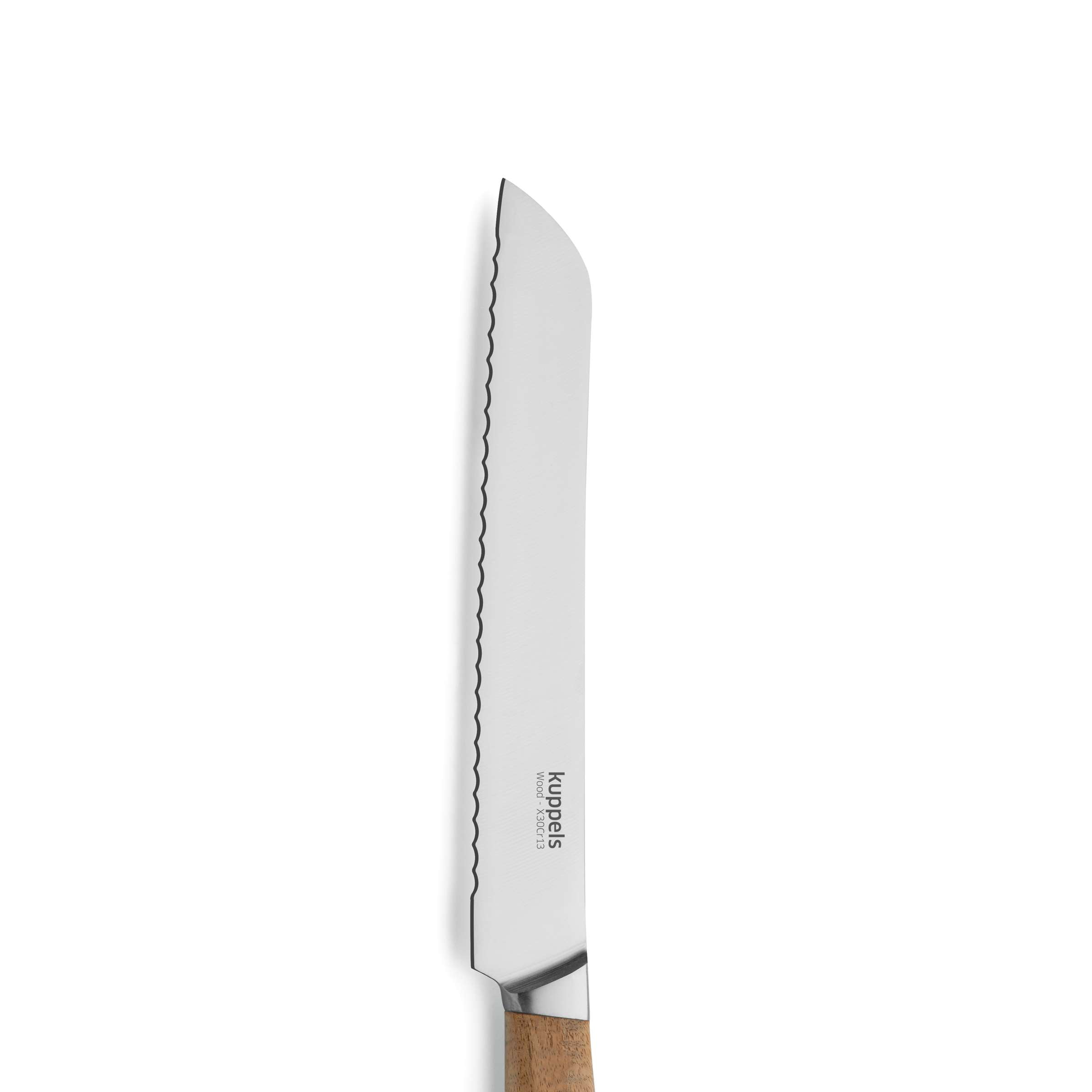 Kuppels WOOD Brotmesser, Küchenmesser mit Holzgriff, scharfes Brotmesser für das Schneiden von Brot und Backwaren