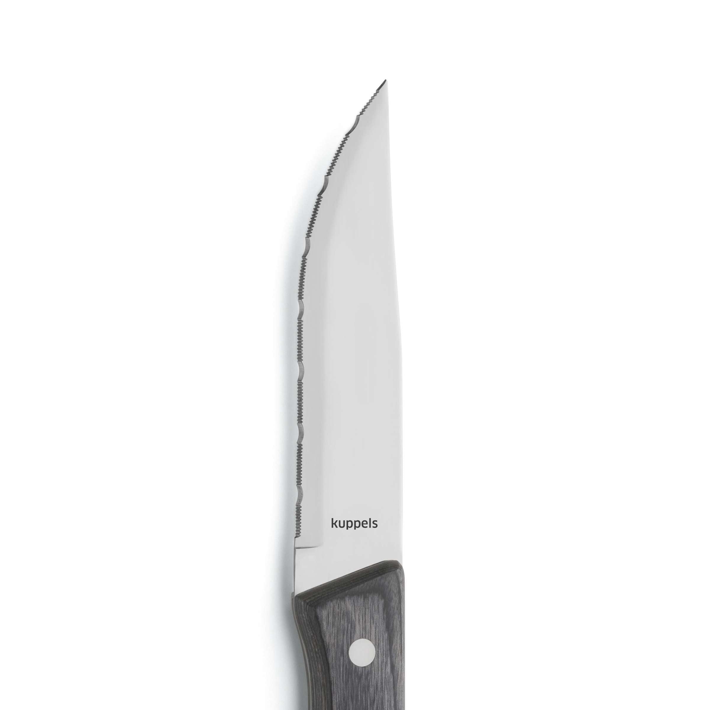 Schwarzes Kuppels Steakmesser-Set mit 3 Messern, hochwertiges Cutlery Set für sauberes Schneiden von Steaks.